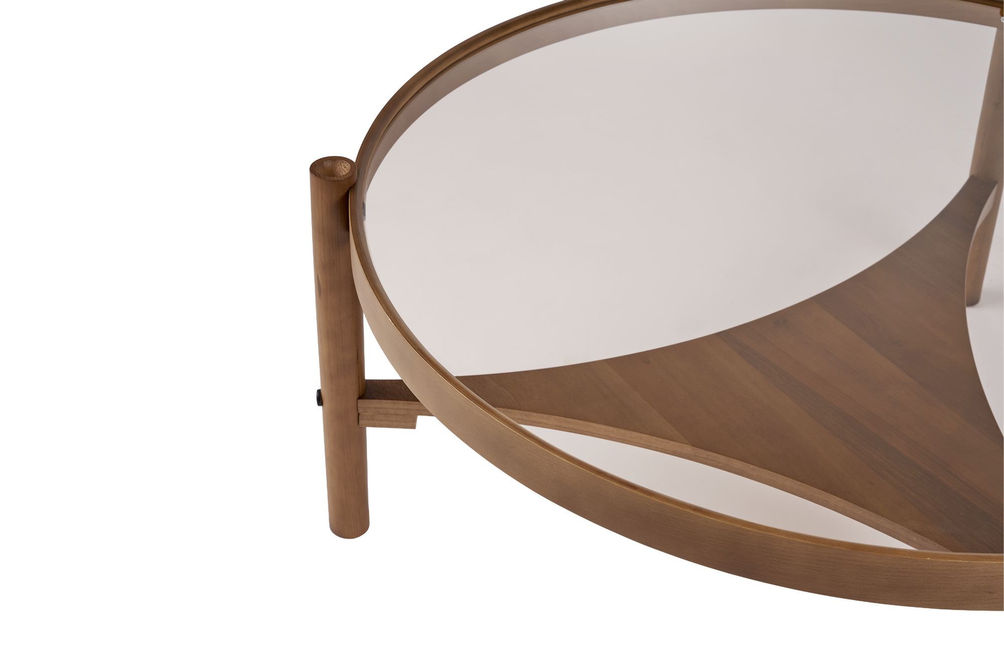 Masa de cafea Clover, 100 x 46 x 100 cm, MDF, design compact, nuc — imaginea 3