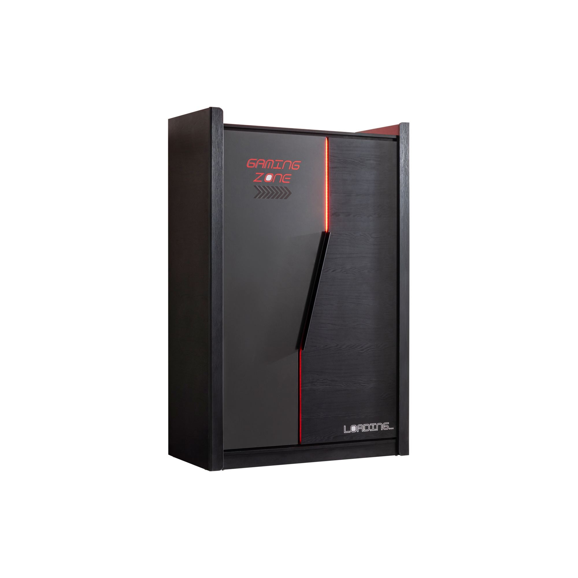 Dulap haine Gaming Zone 2, 130 x 200 x 62 cm, antracit, PAL melaminat, spatiu de depozitare, fixare pe perete — imaginea 2