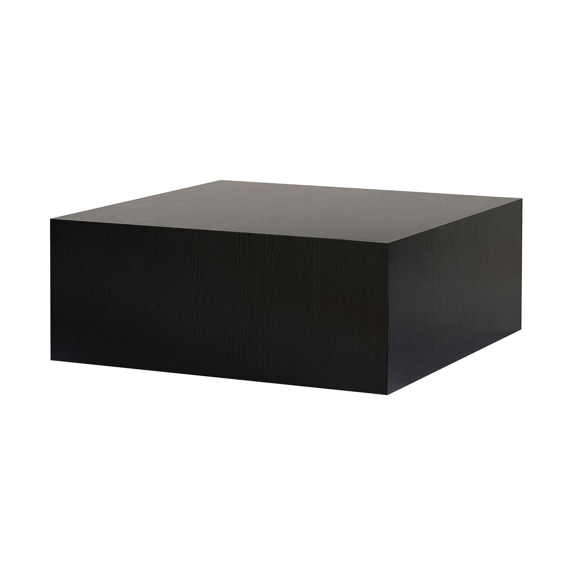 Masa de cafea Prizma, 90 x 35 x 90 cm, lemn negru, MDF, design compact, wood negru — imaginea 4