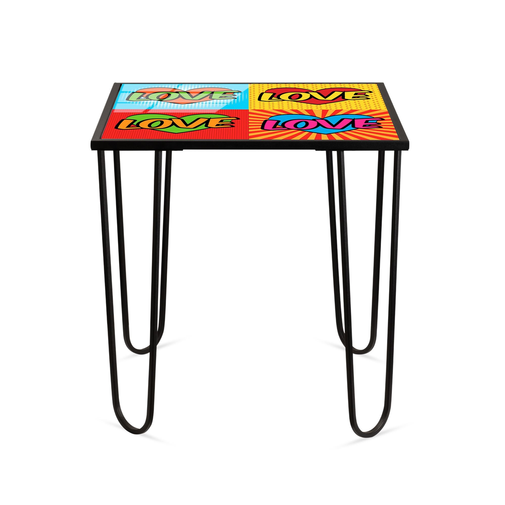 Masa de cafea Shb-032-A, 53 x 55 x 53 cm, multicolor, metal, design compact — imaginea 2