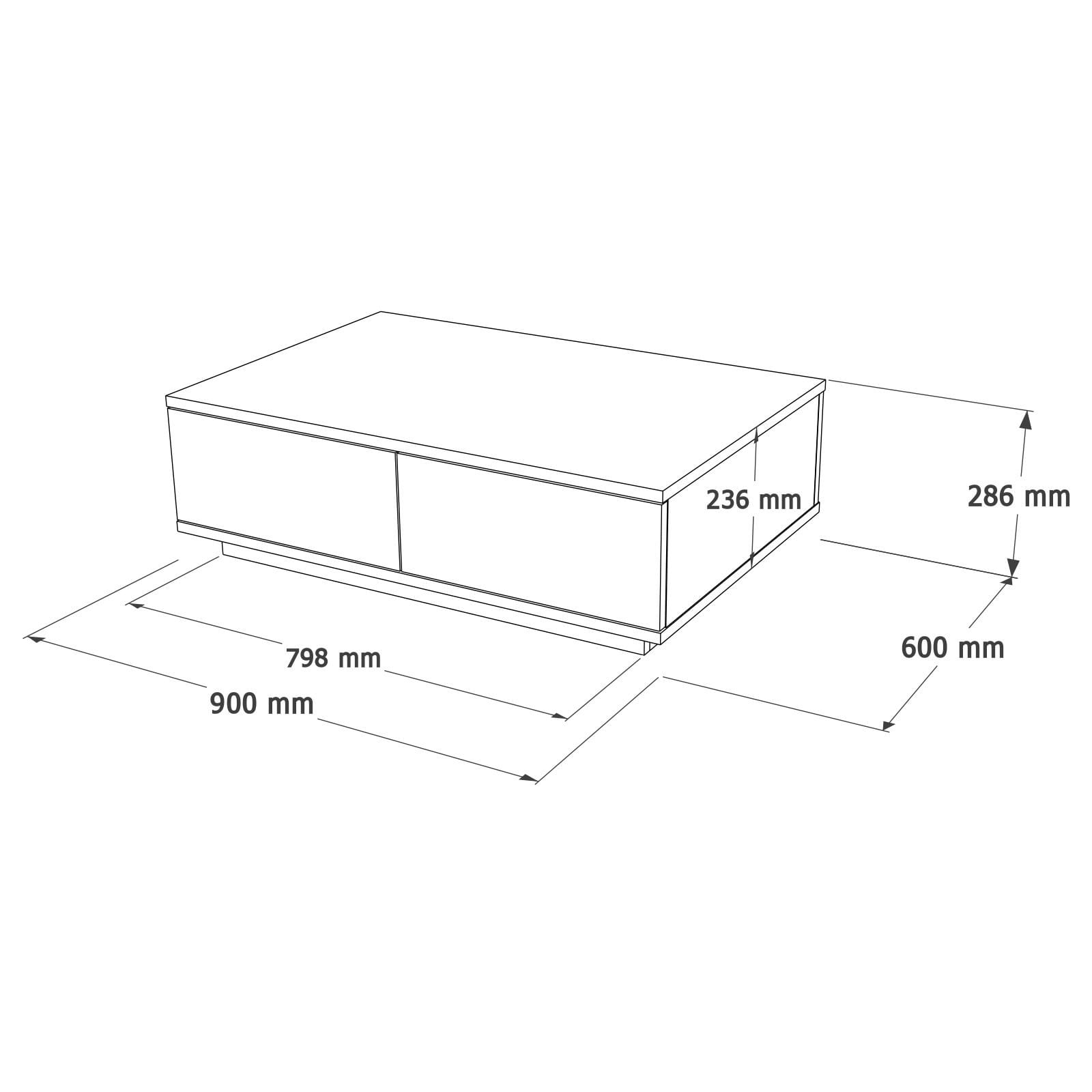 Masa de cafea Ave14-T, 90 x 28,6 x 60 cm, travertin, PAL melaminat, design compact — imaginea 6
