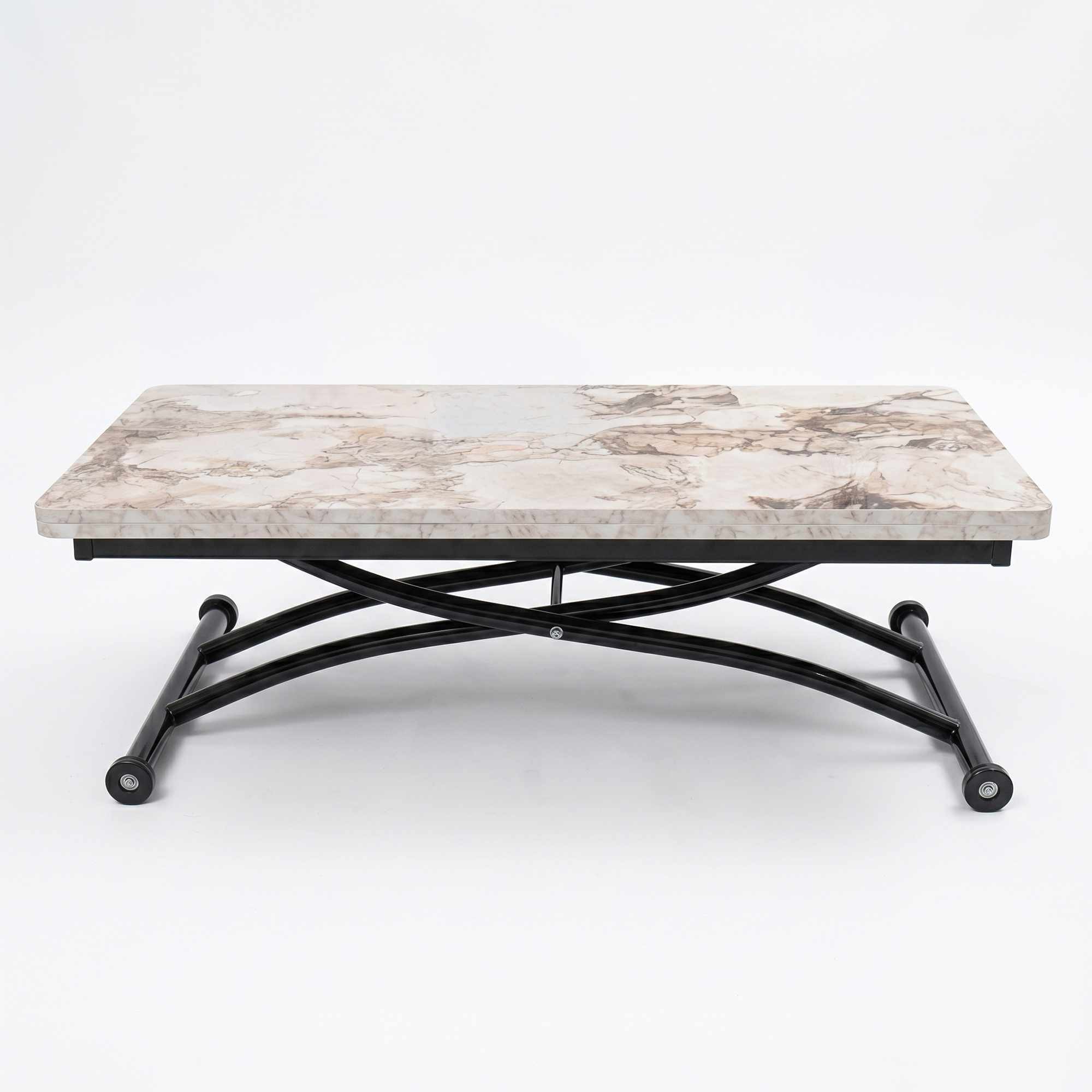 Masa de cafea Juppo Ext, alb marmura negru, MDF, capacitate 125 kg, alb marble / negru — imaginea 2