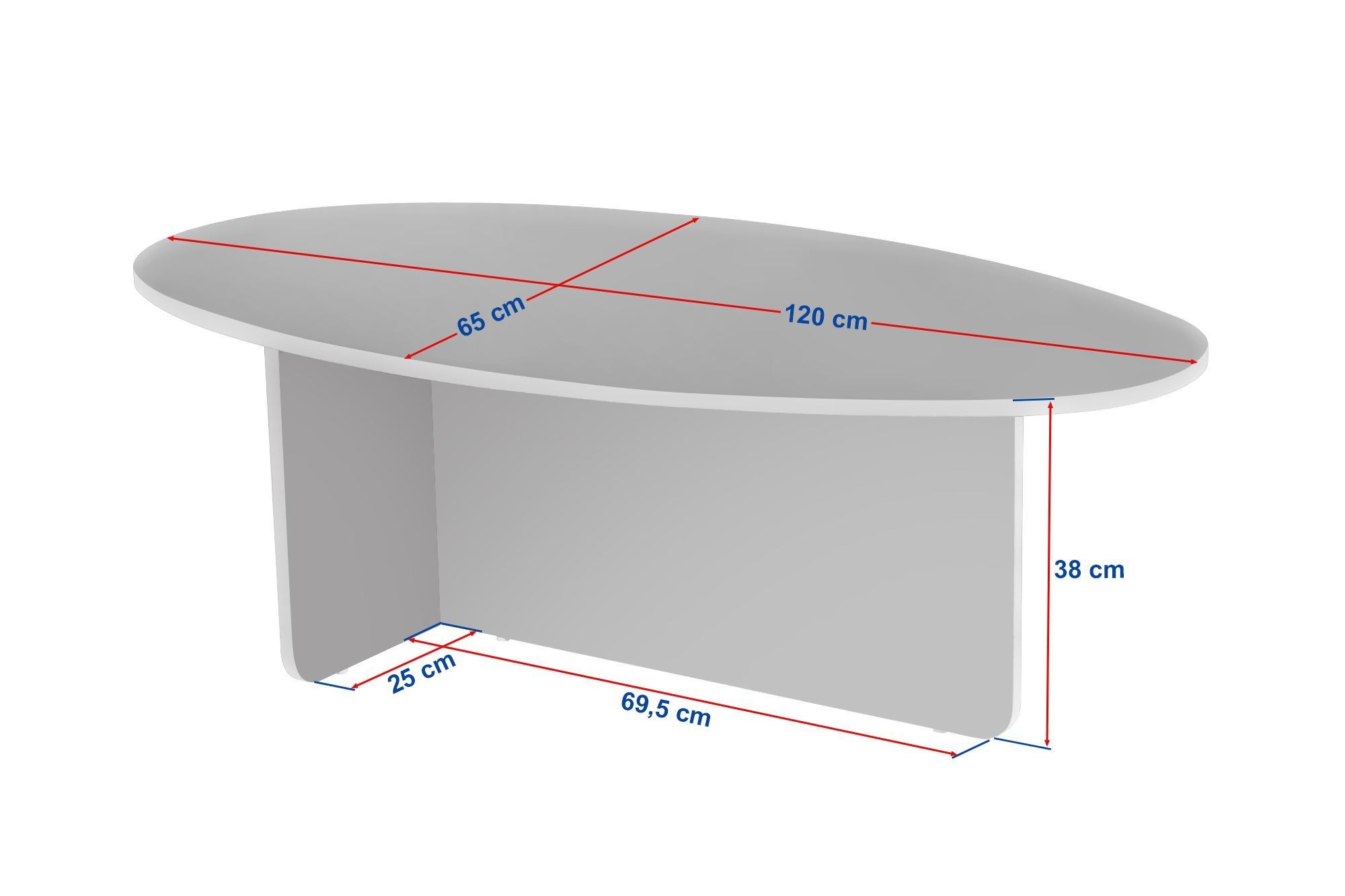 Masa de cafea Orba, 120 x 40 x 65 cm, travertin venezia nuc, PAL melaminat, design compact — imaginea 5