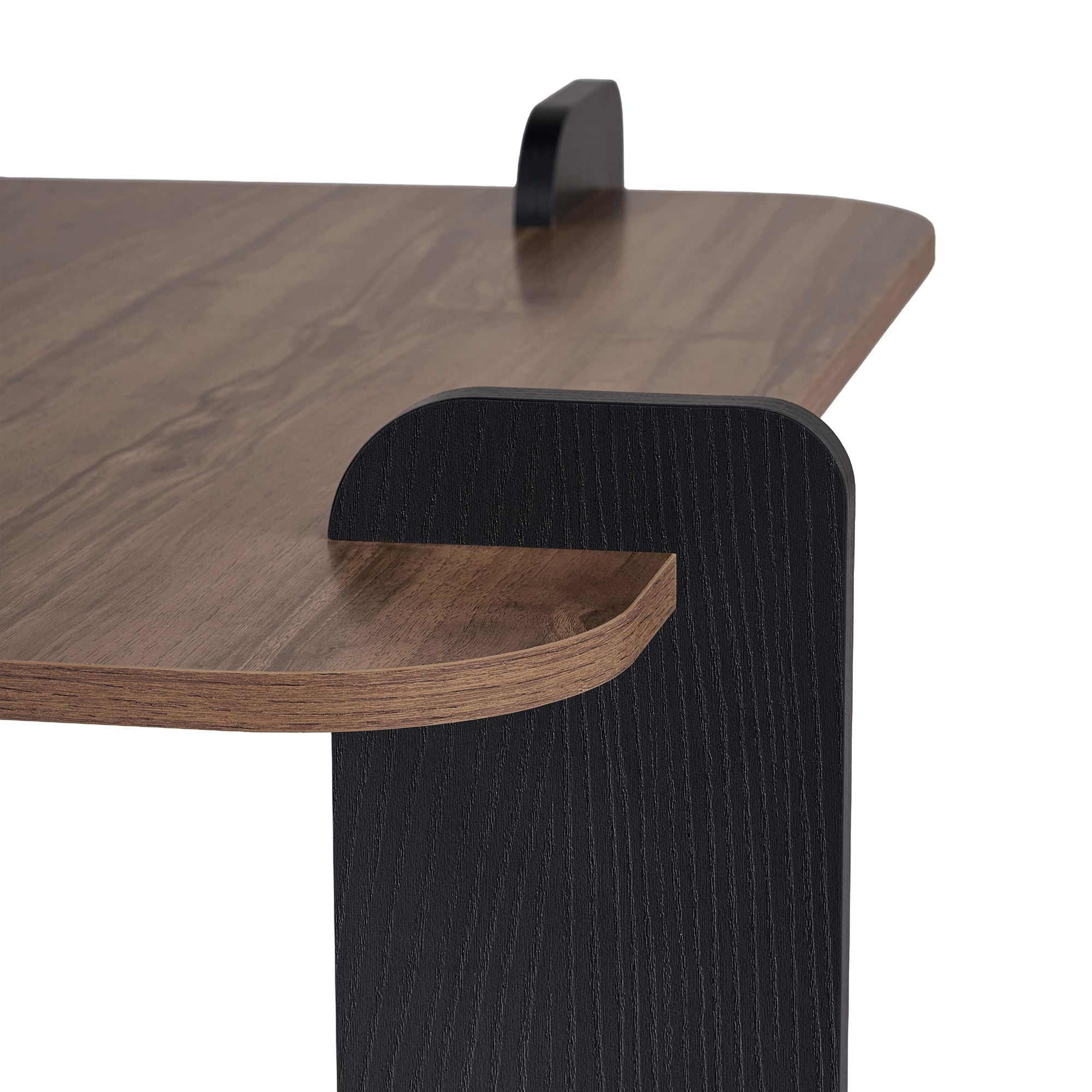 Masa de cafea Marais, 117 x 35 x 117 cm, nuc lemn negru, PAL melaminat, design compact, nuc / wood negru — imaginea 3