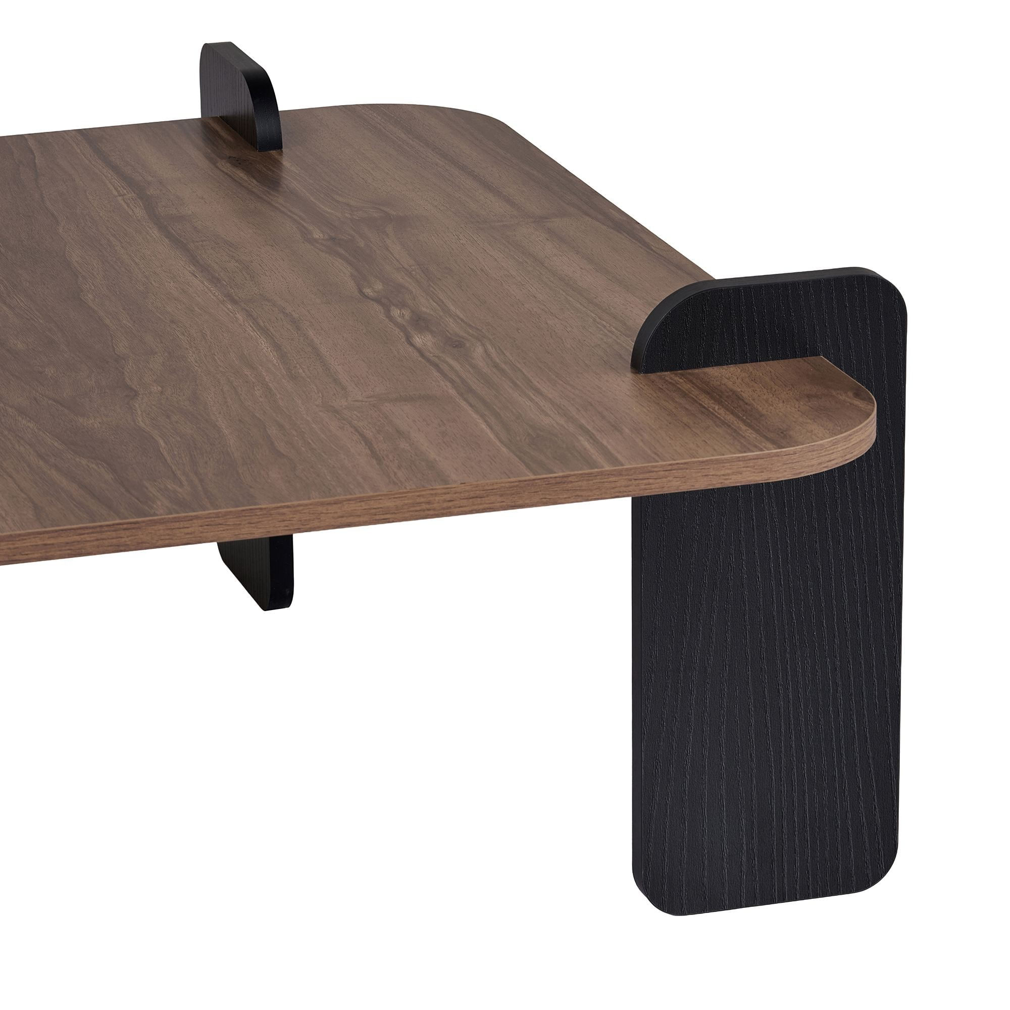 Masa de cafea Marais, 117 x 35 x 117 cm, nuc lemn negru, PAL melaminat, design compact, nuc / wood negru — imaginea 5