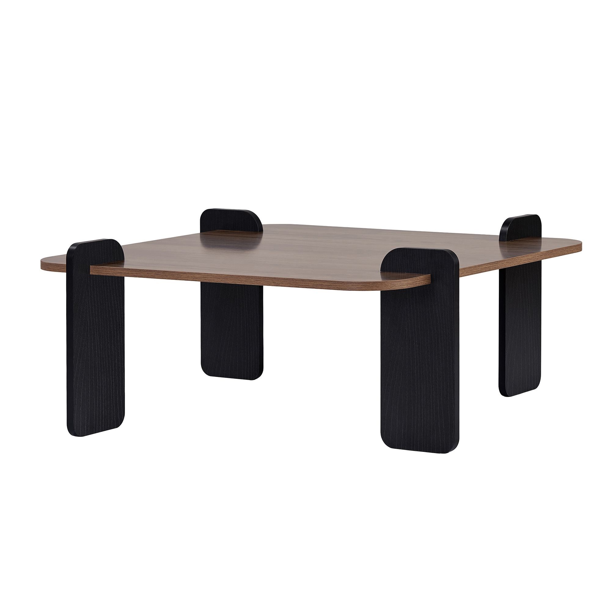 Masa de cafea Marais, 117 x 35 x 117 cm, nuc lemn negru, PAL melaminat, design compact, nuc / wood negru — imaginea 6