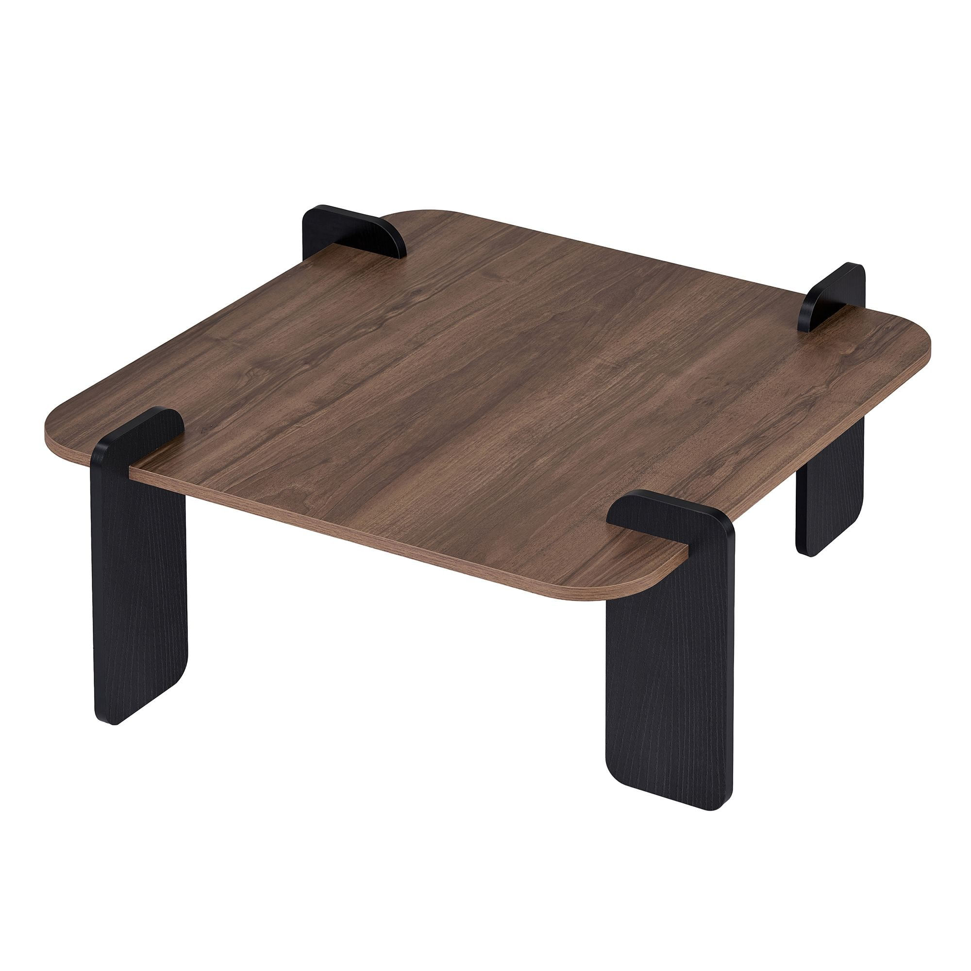 Masa de cafea Marais, 117 x 35 x 117 cm, nuc lemn negru, PAL melaminat, design compact, nuc / wood negru — imaginea 9