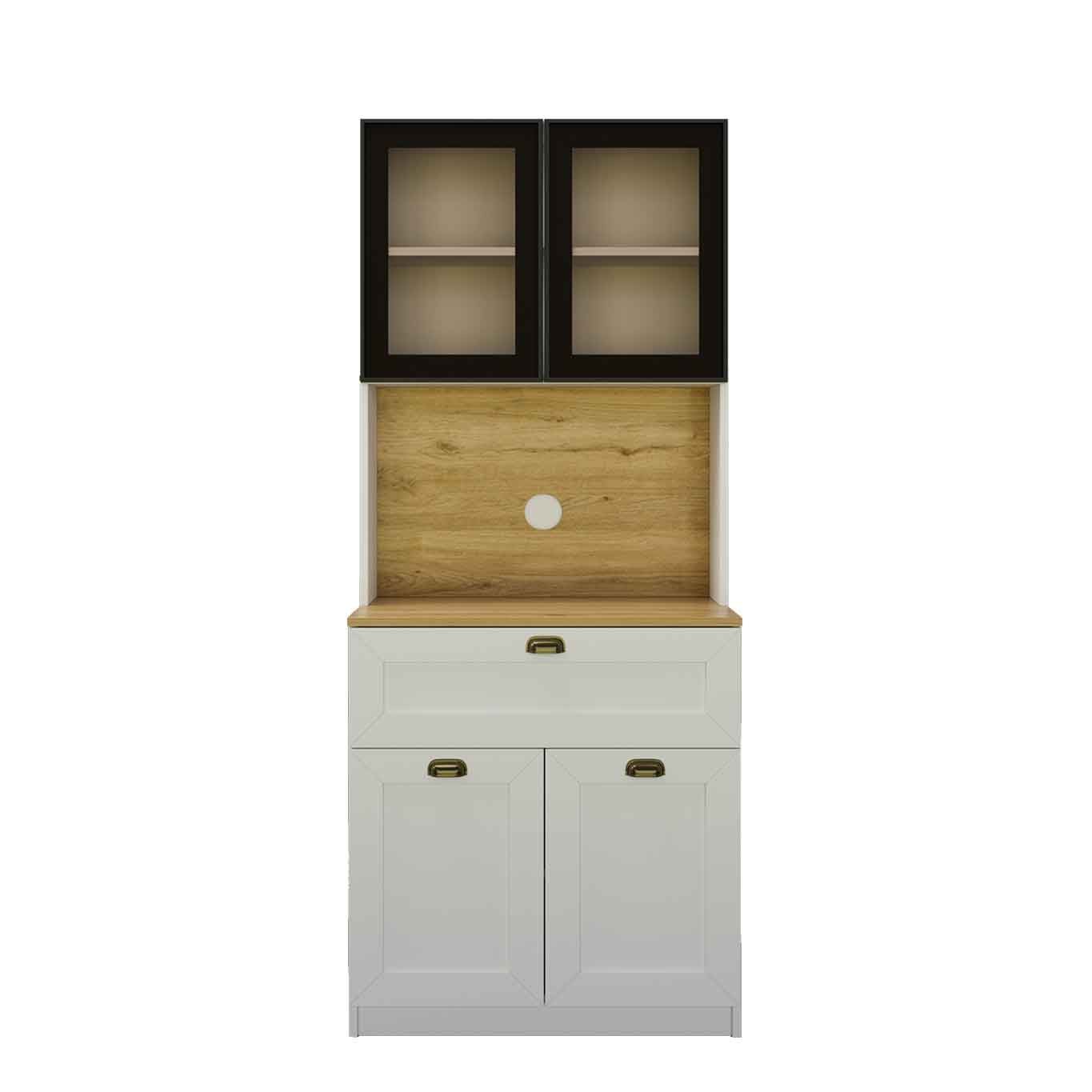 Dulap pentru cafea Nero Solo 1600-225, 80 x 190 x 44 cm, alb, PAL melaminat, spatiu de depozitare, fixare pe perete — imaginea 6