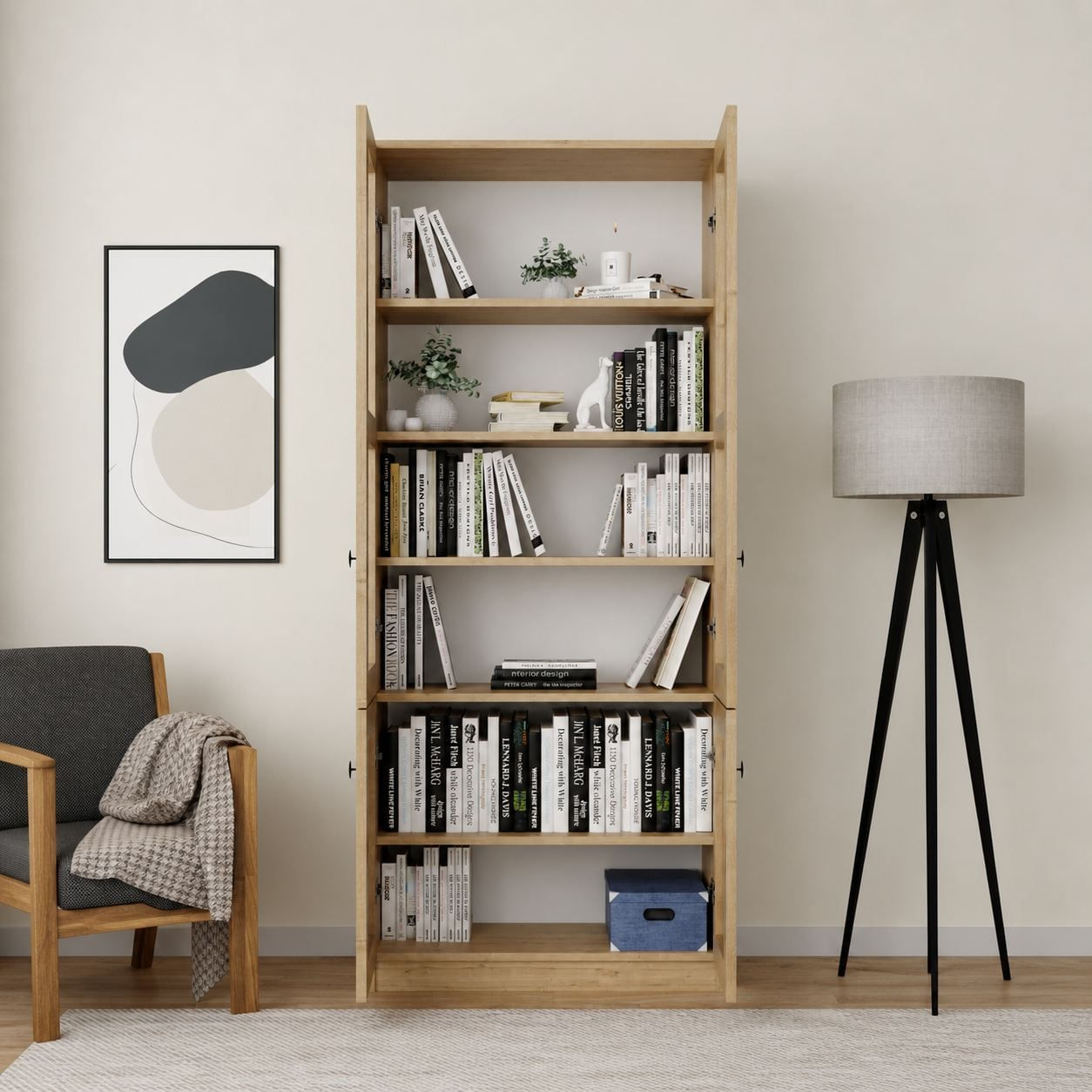 Dulap Lisa 1600-204, 80 x 190 x 37 cm, PAL melaminat, spatiu de depozitare, safir stejar — imaginea 3