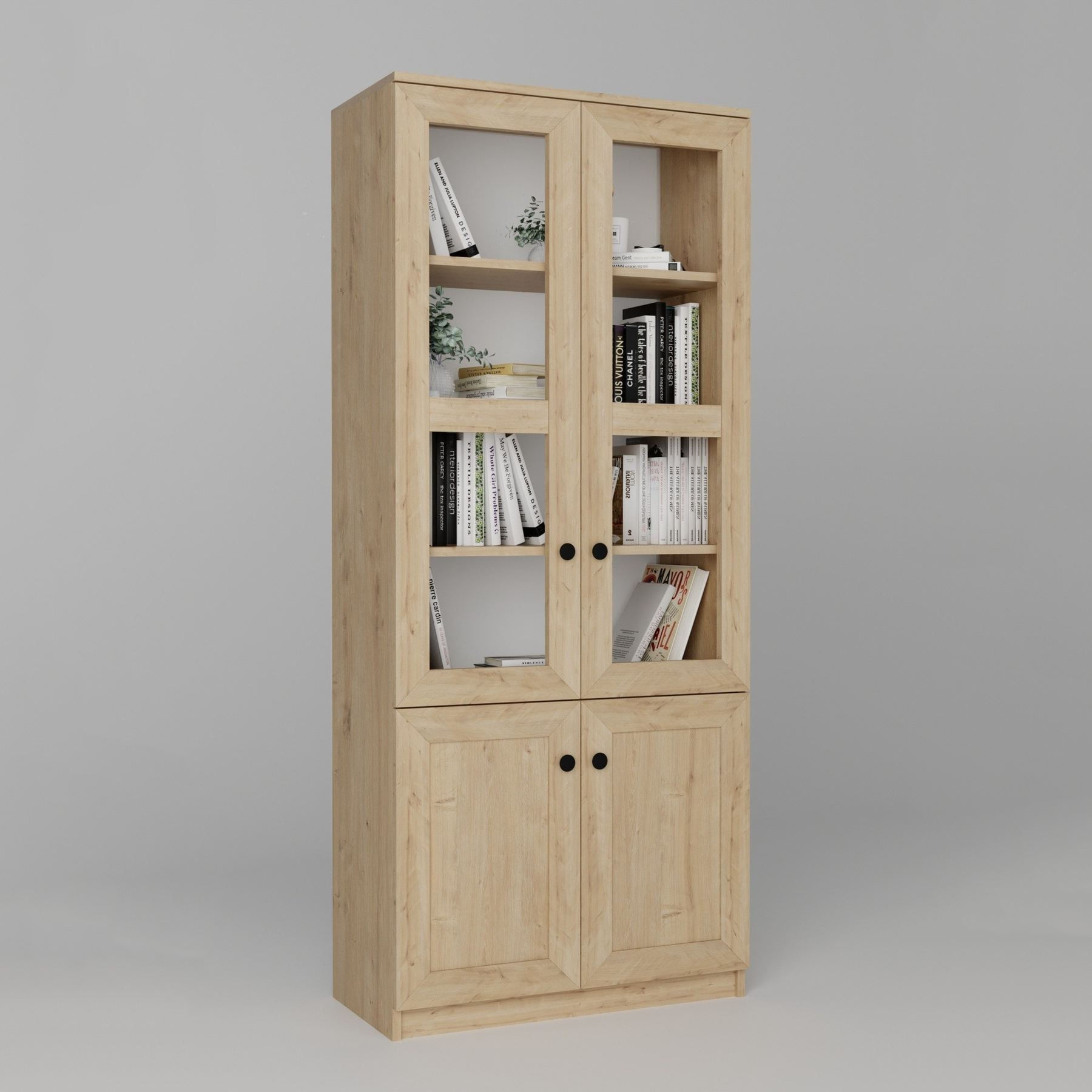 Dulap Lisa 1600-204, 80 x 190 x 37 cm, PAL melaminat, spatiu de depozitare, safir stejar — imaginea 5