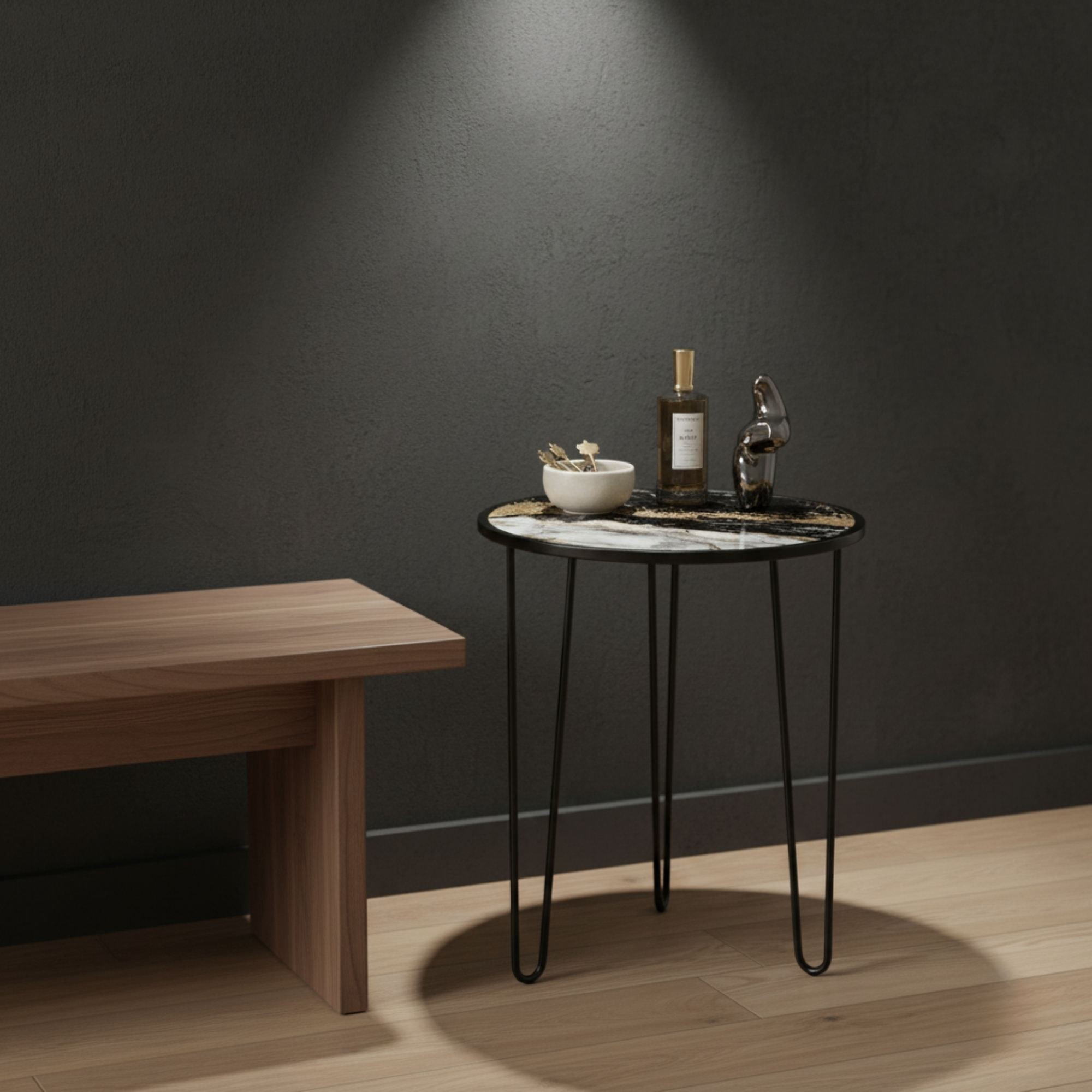 Masa de cafea Shb-033-C, 53 x 55 x 53 cm, multicolor, metal, design compact — imaginea 2
