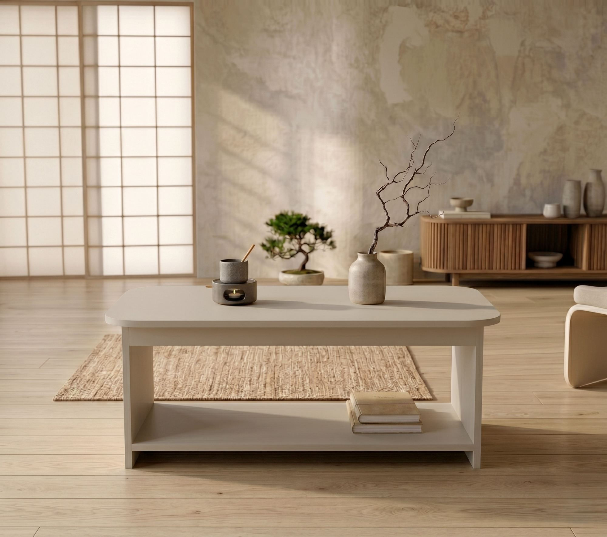 Masa de cafea Chb1-Kas, 100 x 41,8 x 50 cm, cashmere, PAL melaminat, design compact — imaginea 3