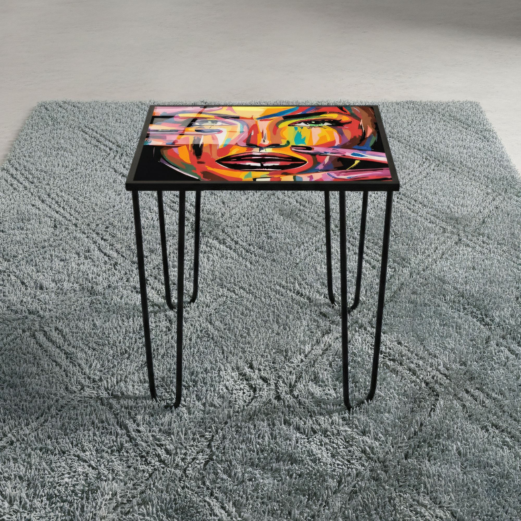 Masa de cafea Shb-032-F, 53 x 55 x 53 cm, multicolor, metal, design compact — imaginea 5