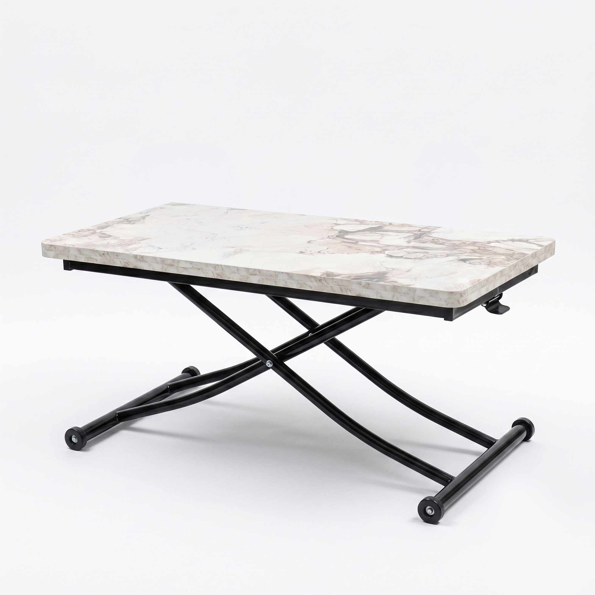 Masa de cafea Juppo Int, alb marmura negru, MDF, capacitate 125 kg, alb marble / negru — imaginea 2