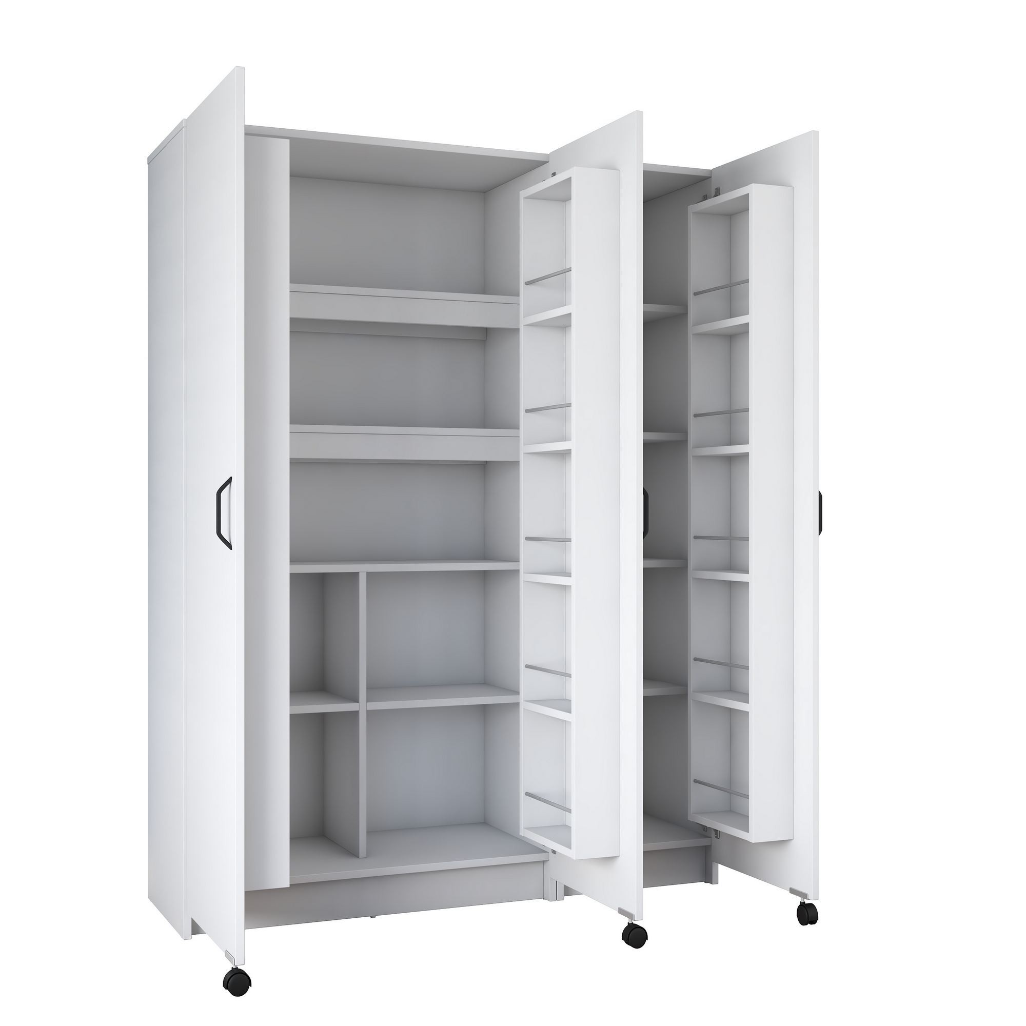 Dulap JE109, 135 x 180 x 42 cm, alb, PAL, spatiu de depozitare, fixare pe perete — imaginea 6