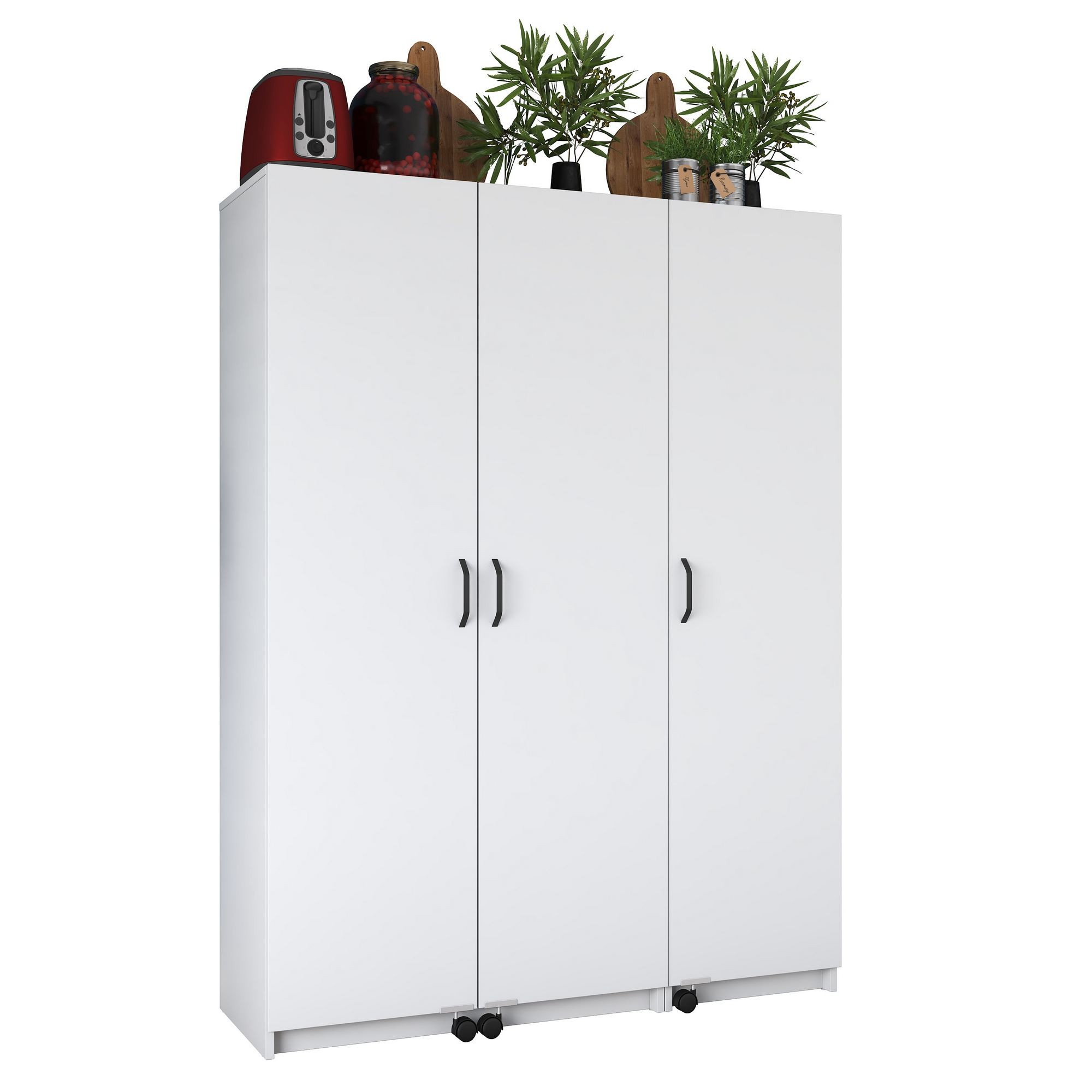 Dulap JE109, 135 x 180 x 42 cm, alb, PAL, spatiu de depozitare, fixare pe perete — imaginea 10