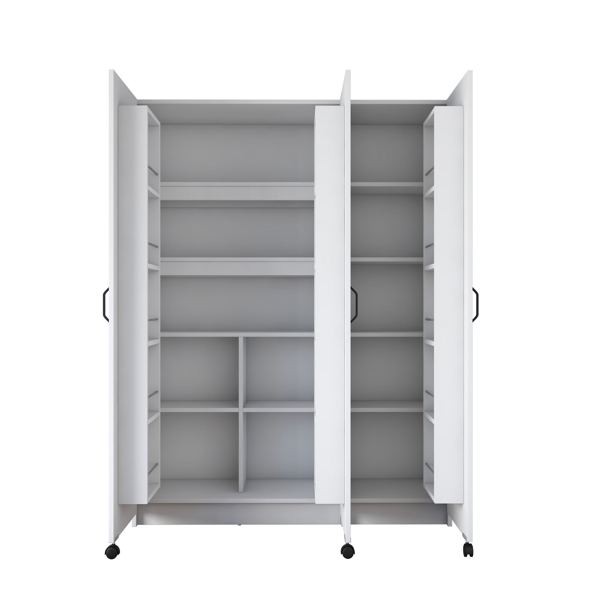 Dulap JE109, 135 x 180 x 42 cm, alb, PAL, spatiu de depozitare, fixare pe perete — imaginea 13