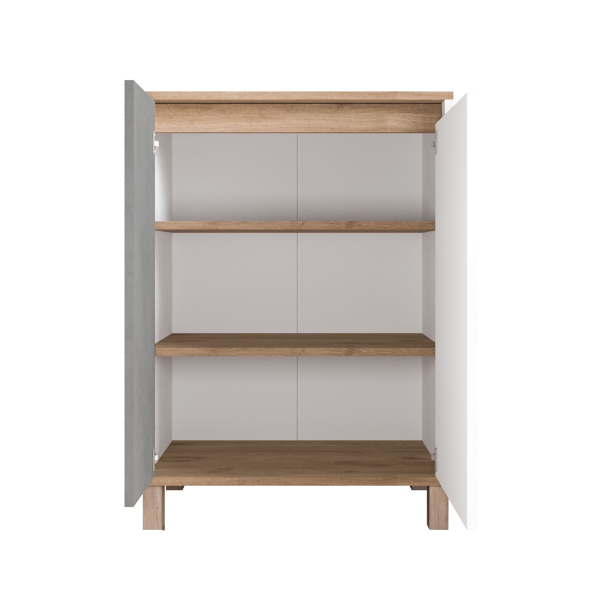 Dulap Nord - ND16-SW, 69,7 x 97 x 40 cm, alb stejar gri, PAL melaminat, spatiu de depozitare, fixare pe perete — imaginea 3