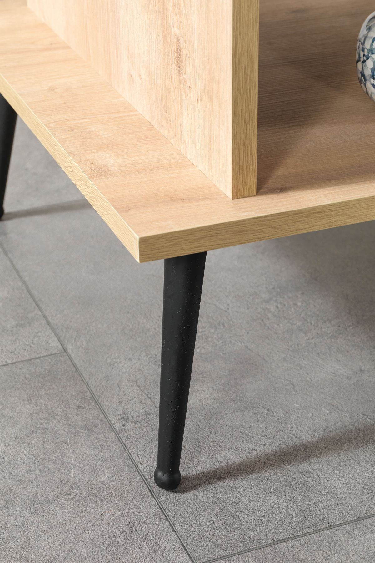 Masa de cafea Şile 2008, 100 x 40 x 56 cm, stejar safir, PAL melaminat, design compact — imaginea 5