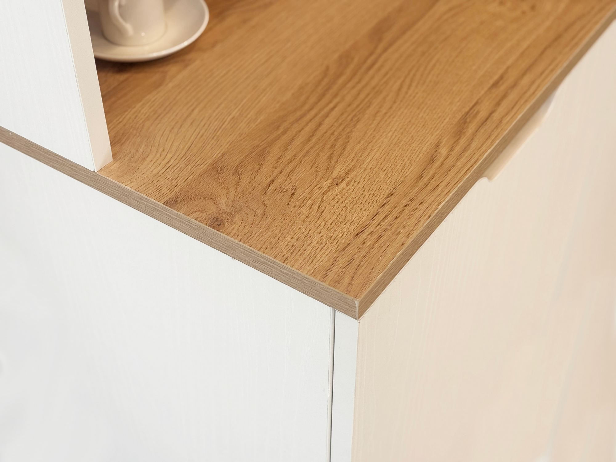 Dulap pentru cafea Flexa, 100 x 190 x 45 cm, stejar crem, PAL melaminat — imaginea 7