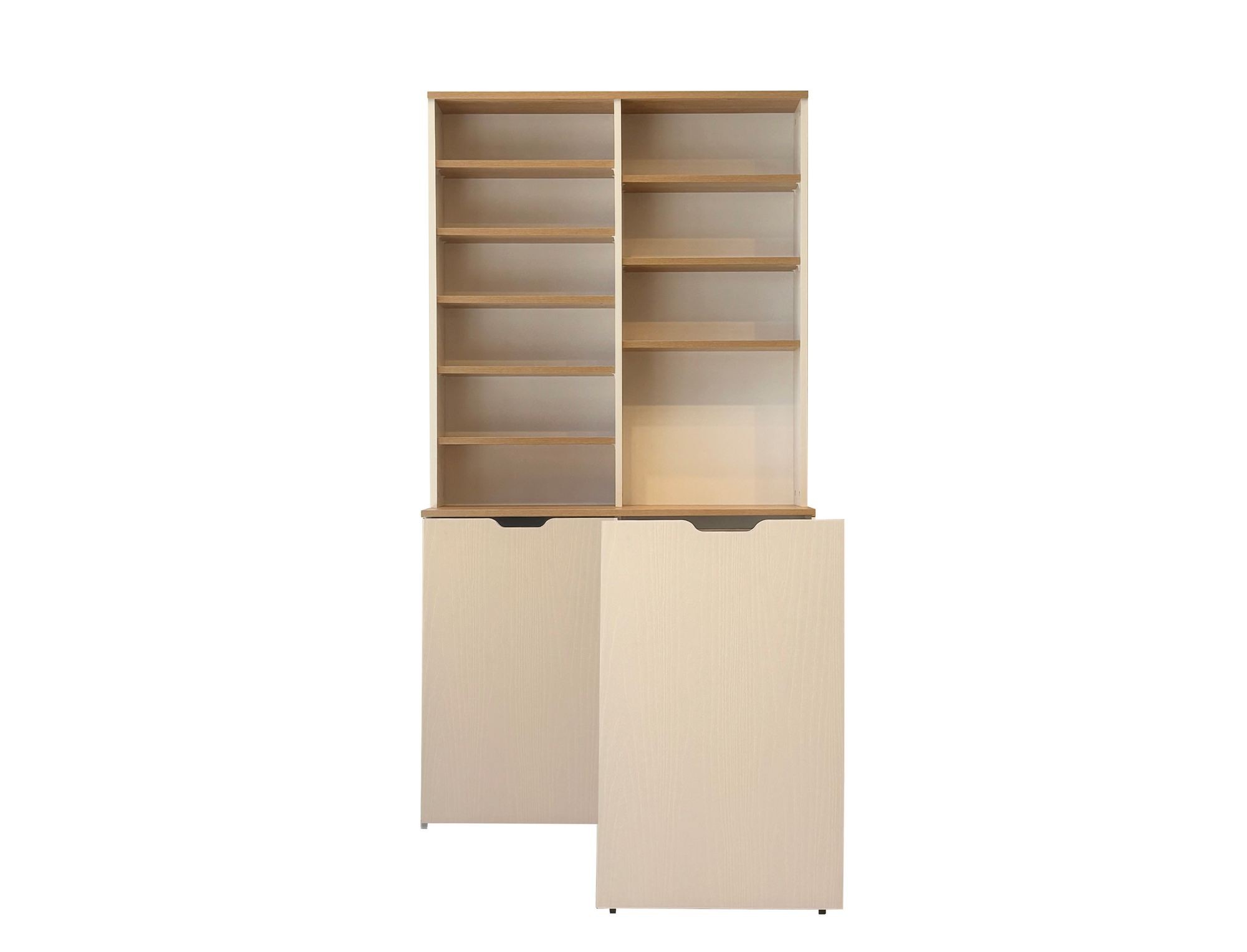 Dulap pentru cafea Flexa, 100 x 190 x 45 cm, stejar crem, PAL melaminat — imaginea 9
