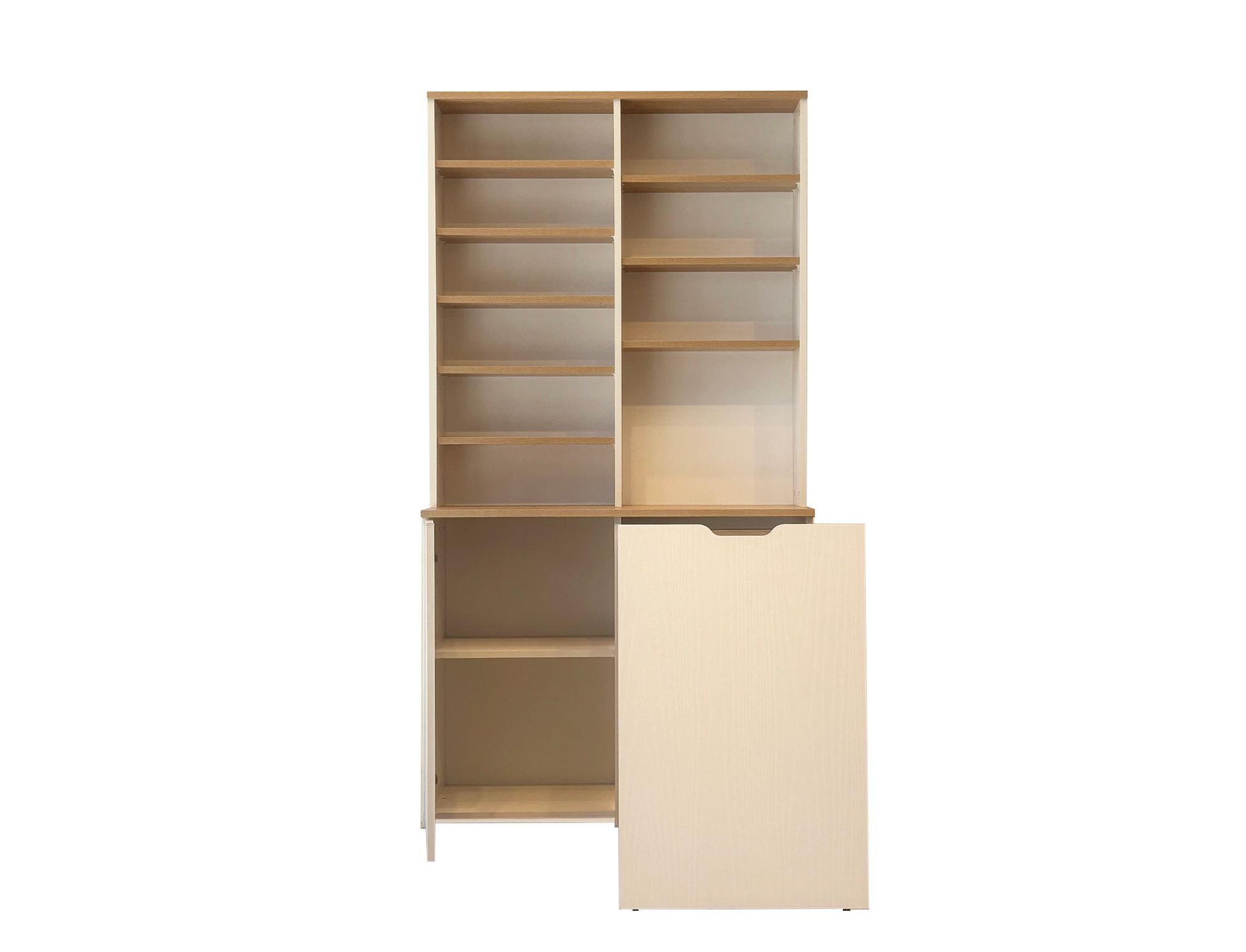 Dulap pentru cafea Flexa, 100 x 190 x 45 cm, stejar crem, PAL melaminat — imaginea 10