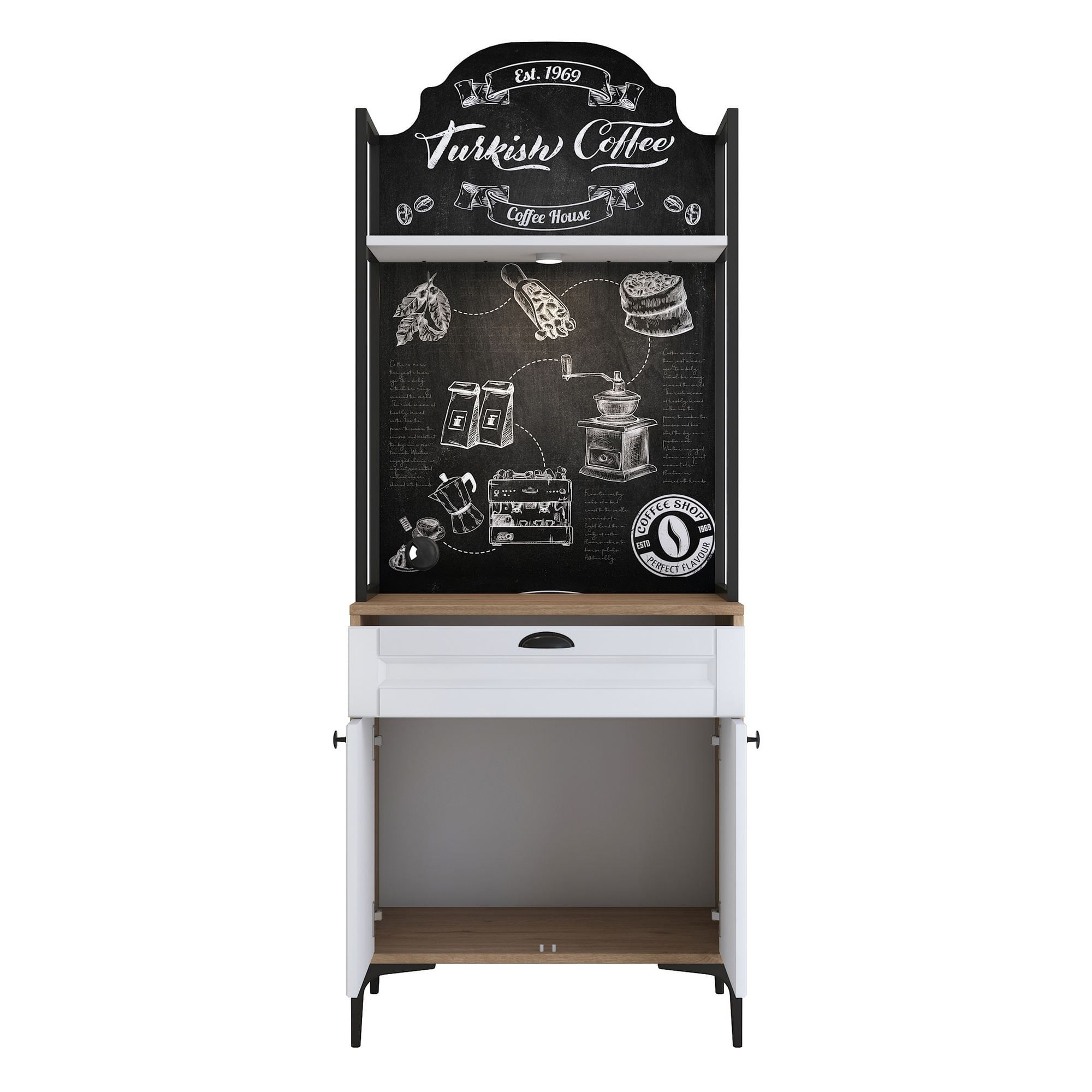 Dulap JE158, 70 x 184,6 x 40 cm, nuc alb, PAL, spatiu de depozitare, fixare pe perete — imaginea 4