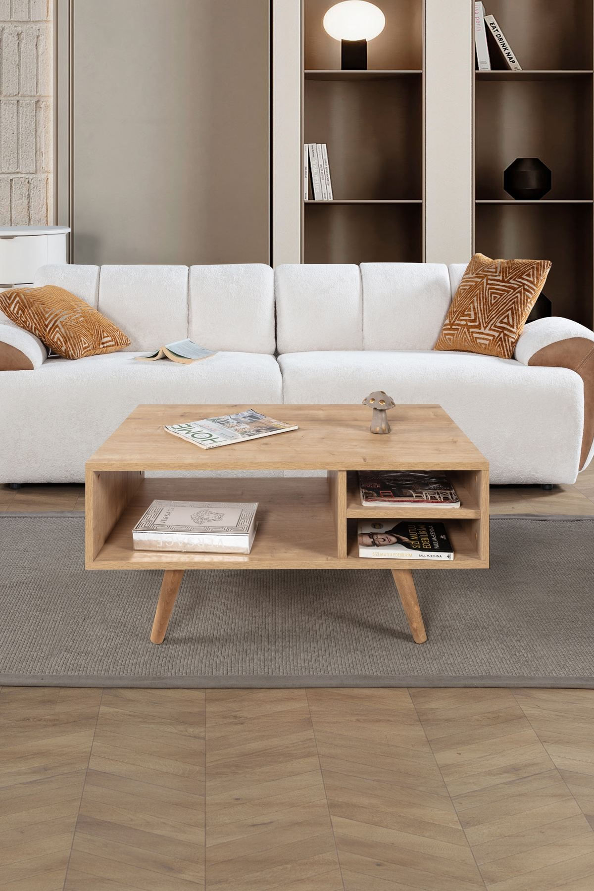 Masa de cafea Venüs 2034, 90 x 43 x 55 cm, stejar safir, PAL melaminat, design compact — imaginea 2