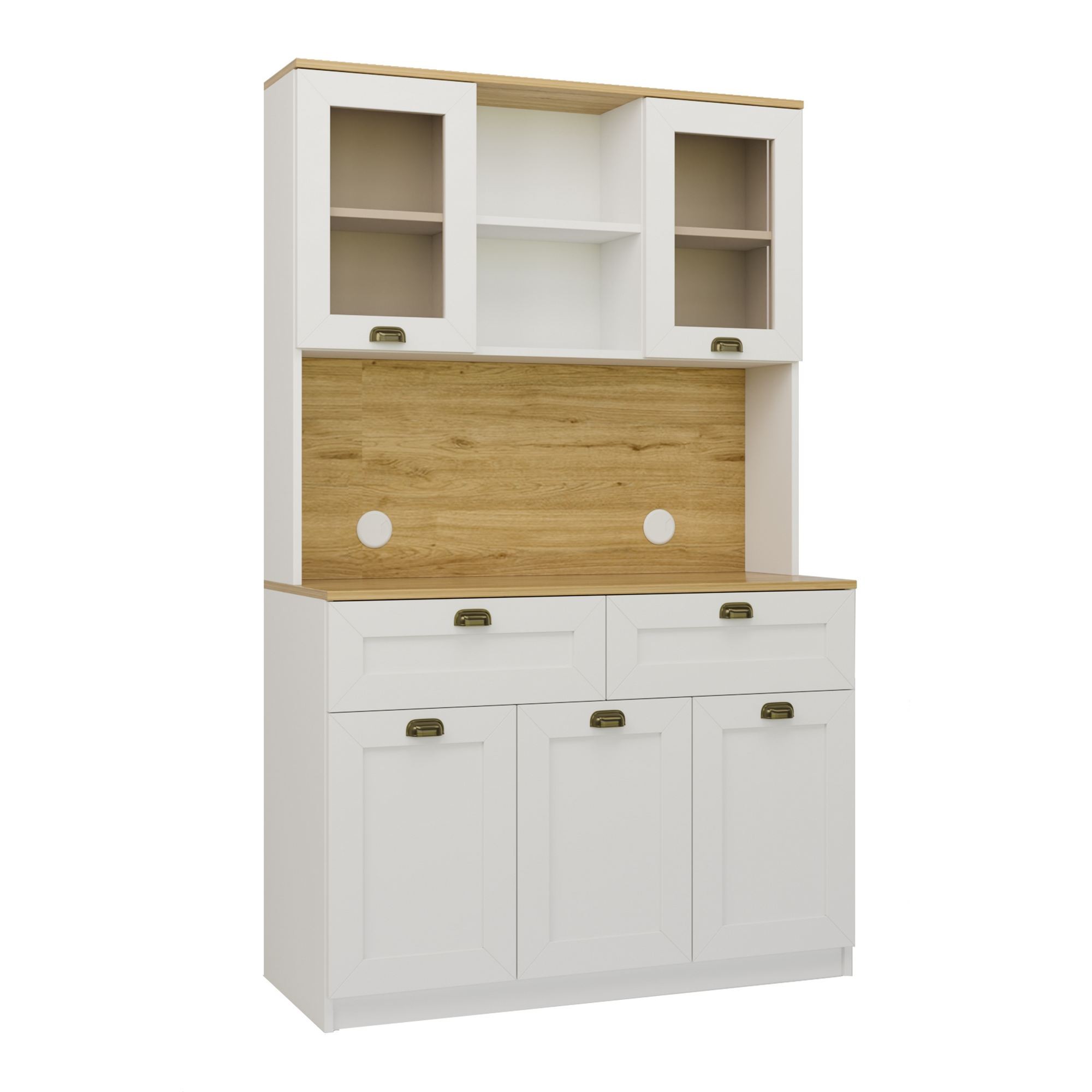 Dulap pentru cafea Vionna 1600-221, 120 x 191,8 x 44 cm, alb, PAL melaminat, spatiu de depozitare, fixare pe perete — imaginea 4