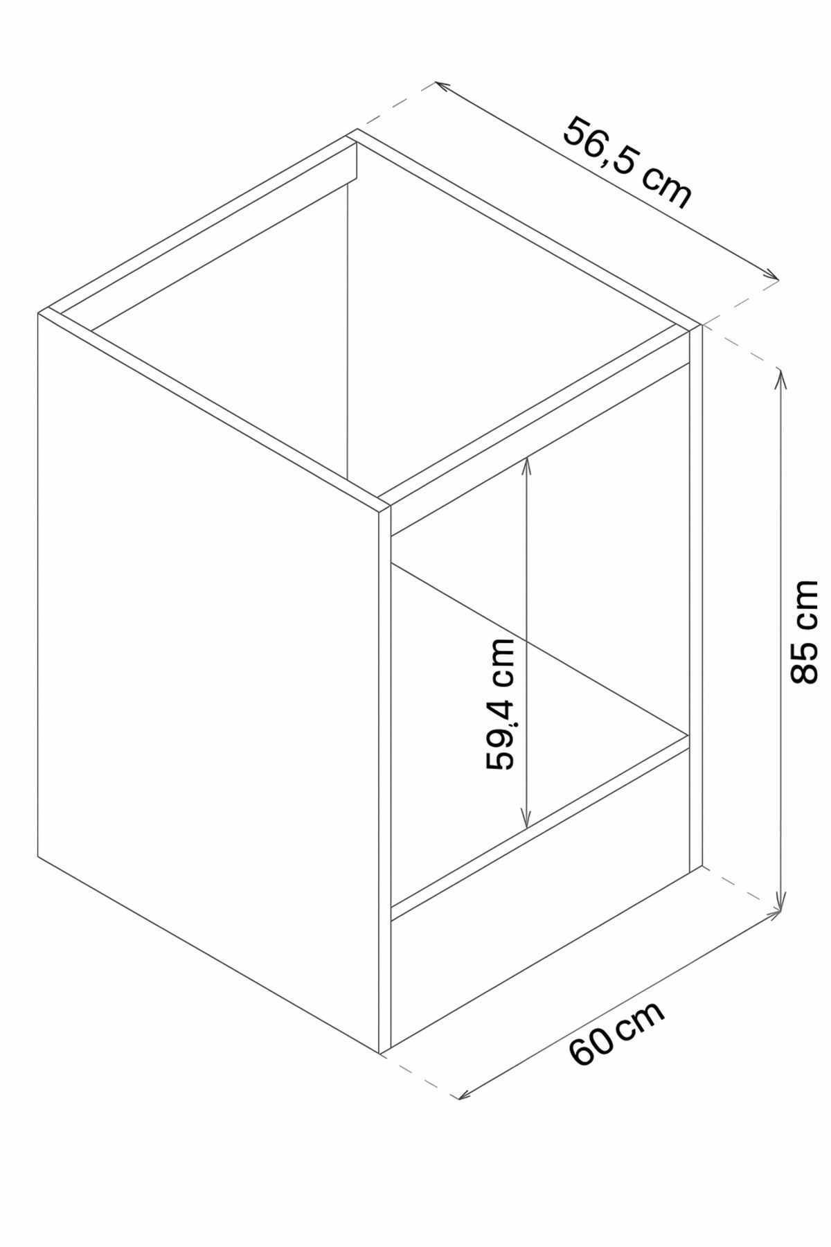 Dulap Pk06PK, 60 x 85 x 56,5 cm, pin, PAL melaminat — imaginea 3