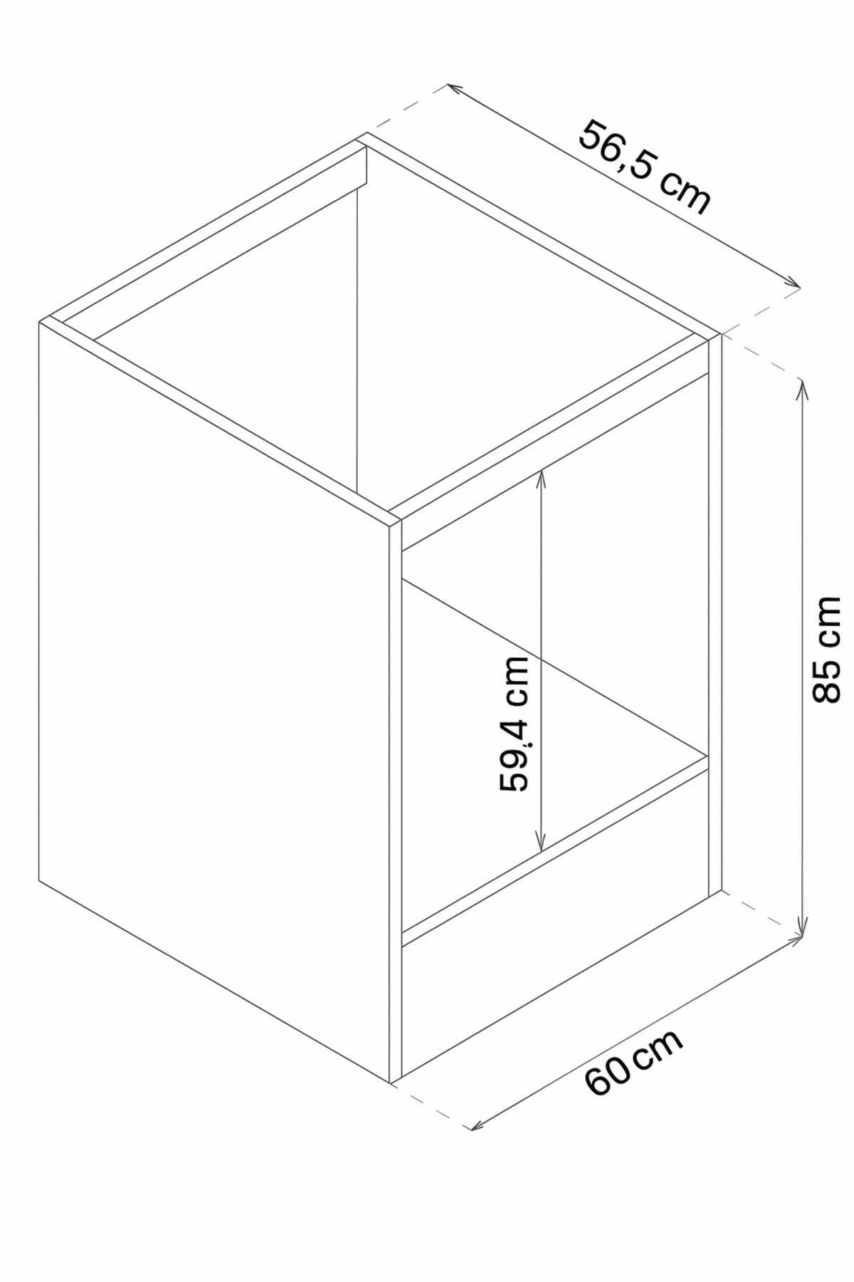 Dulap Pk06PK, 60 x 85 x 56,5 cm, pin, PAL melaminat — imaginea 4