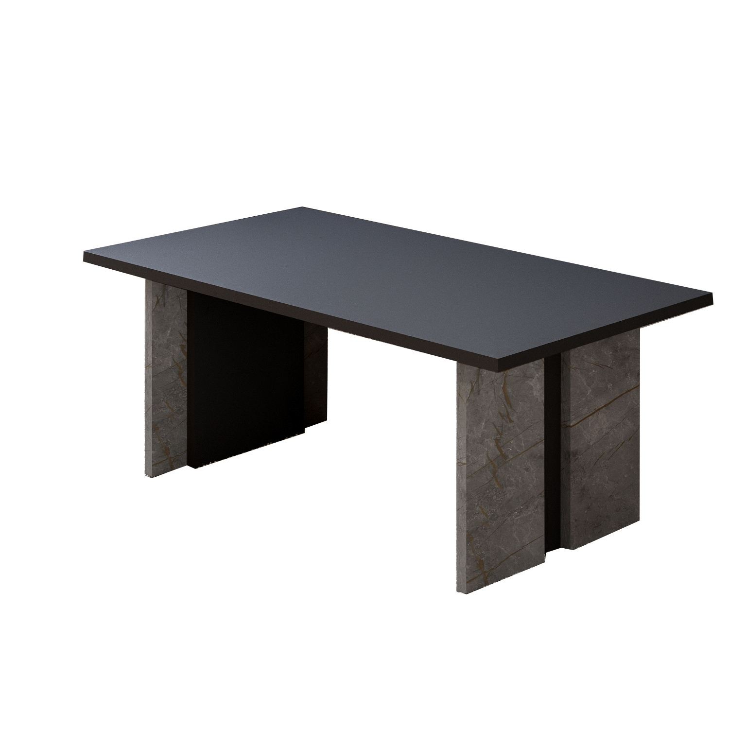 Masa de cafea Ravello, 90 x 40 x 50 cm, marmura antracit, PAL melaminat, design compact, marble / antracit — imaginea 5