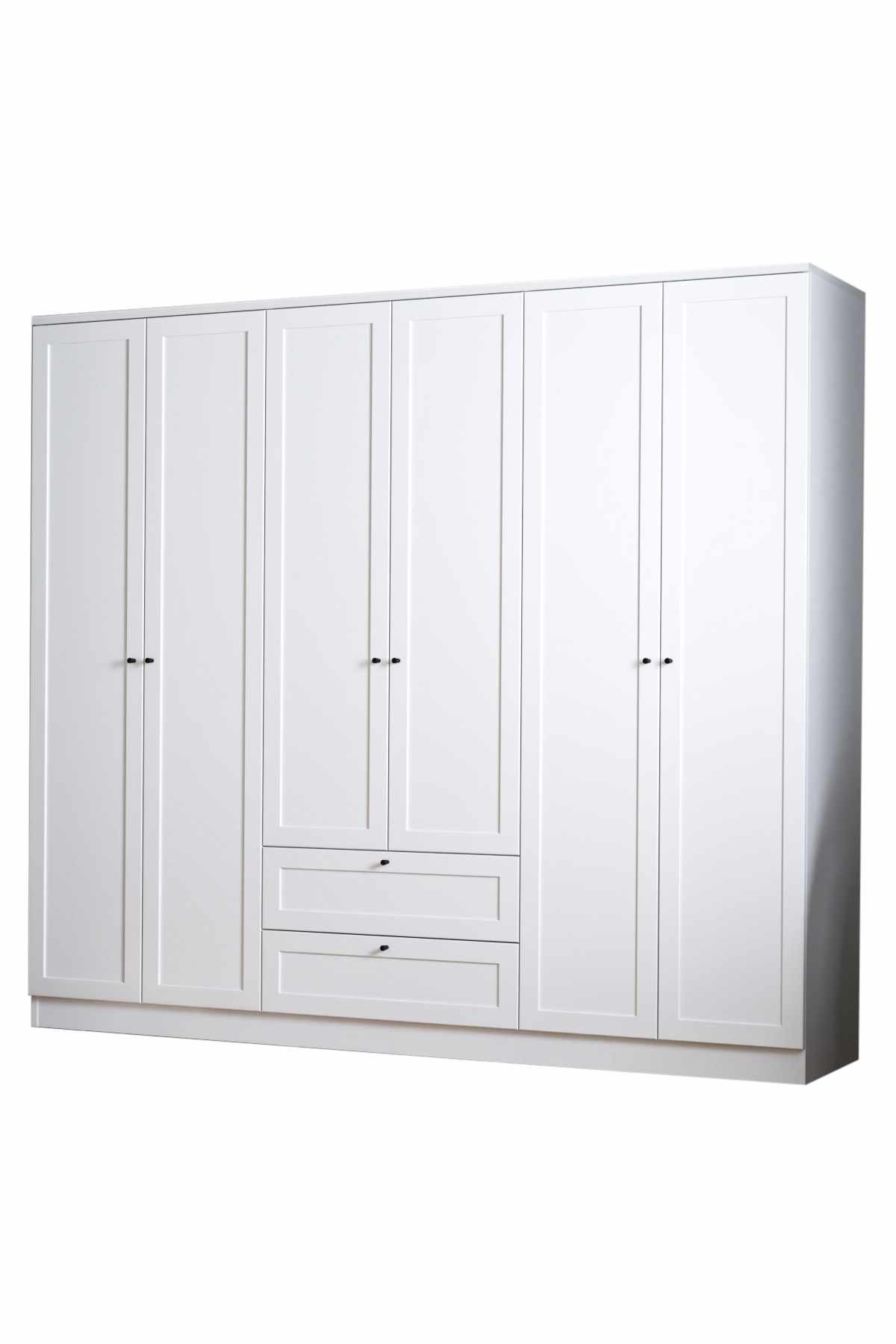 Dulap haine Terra 6 210, 205 x 210 x 52 cm, alb, PAL melaminat, organizare haine — imaginea 6