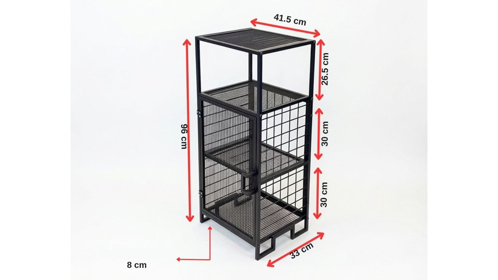 Dulap Vorn, 41,5 x 96 x 33 cm, negru, metal — imaginea 5