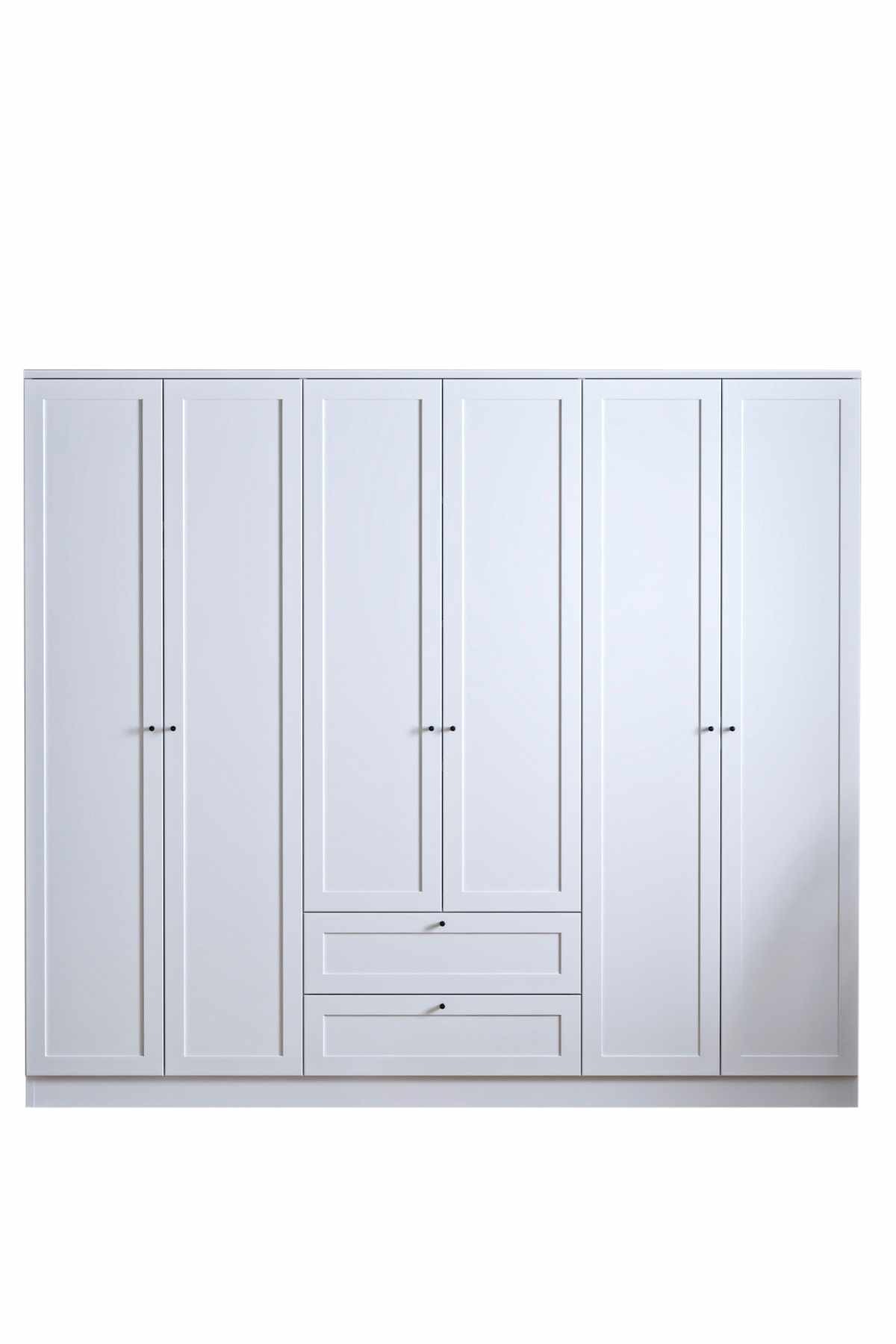 Dulap haine Terra 6 210, 205 x 210 x 52 cm, alb, PAL melaminat, organizare haine — imaginea 11