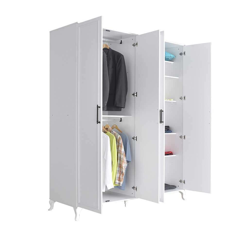 Dulap haine Grd-1040-Dd-3, 180 x 224 x 62 cm, alb, PAL melaminat, spatiu de depozitare, fixare pe perete — imaginea 2