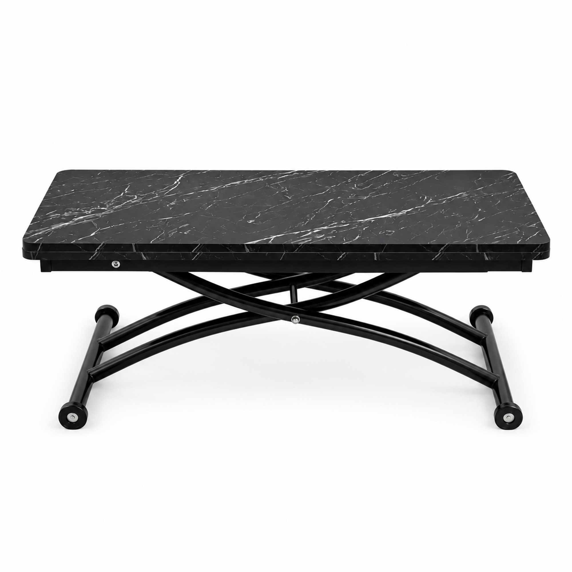 Masa de cafea Mini Juppo Ext, negru marmura negru, MDF, capacitate 125 kg, negru marble / negru — imaginea 2