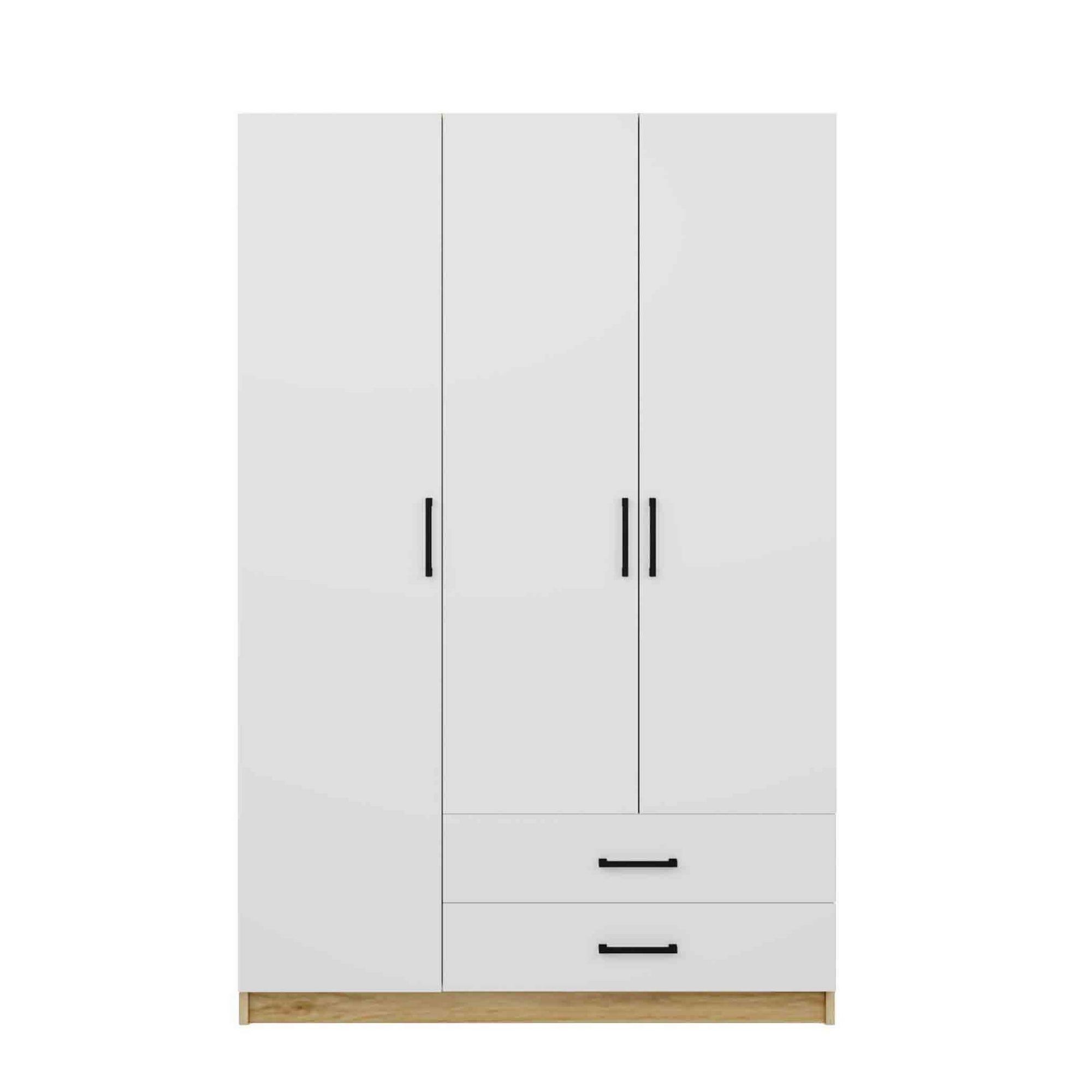 Dulap haine Yaman 1600-209, 120 x 181 x 45 cm, nuc alb, PAL melaminat, spatiu de depozitare, fixare pe perete — imaginea 2
