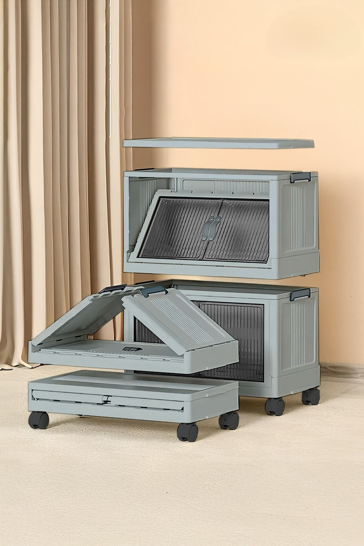 Dulap Lavine 67, 32 x 67 x 56 cm, albastru pastel, baby albastru — imaginea 4