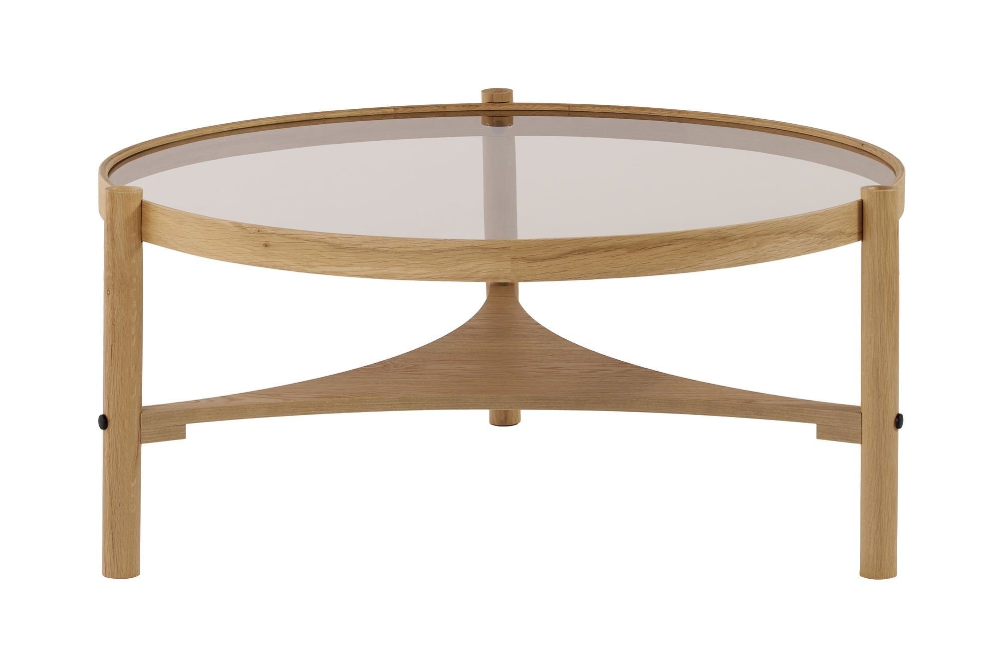 Masa de cafea Clover, 100 x 46 x 100 cm, lemn, design compact, stejar — imaginea 2