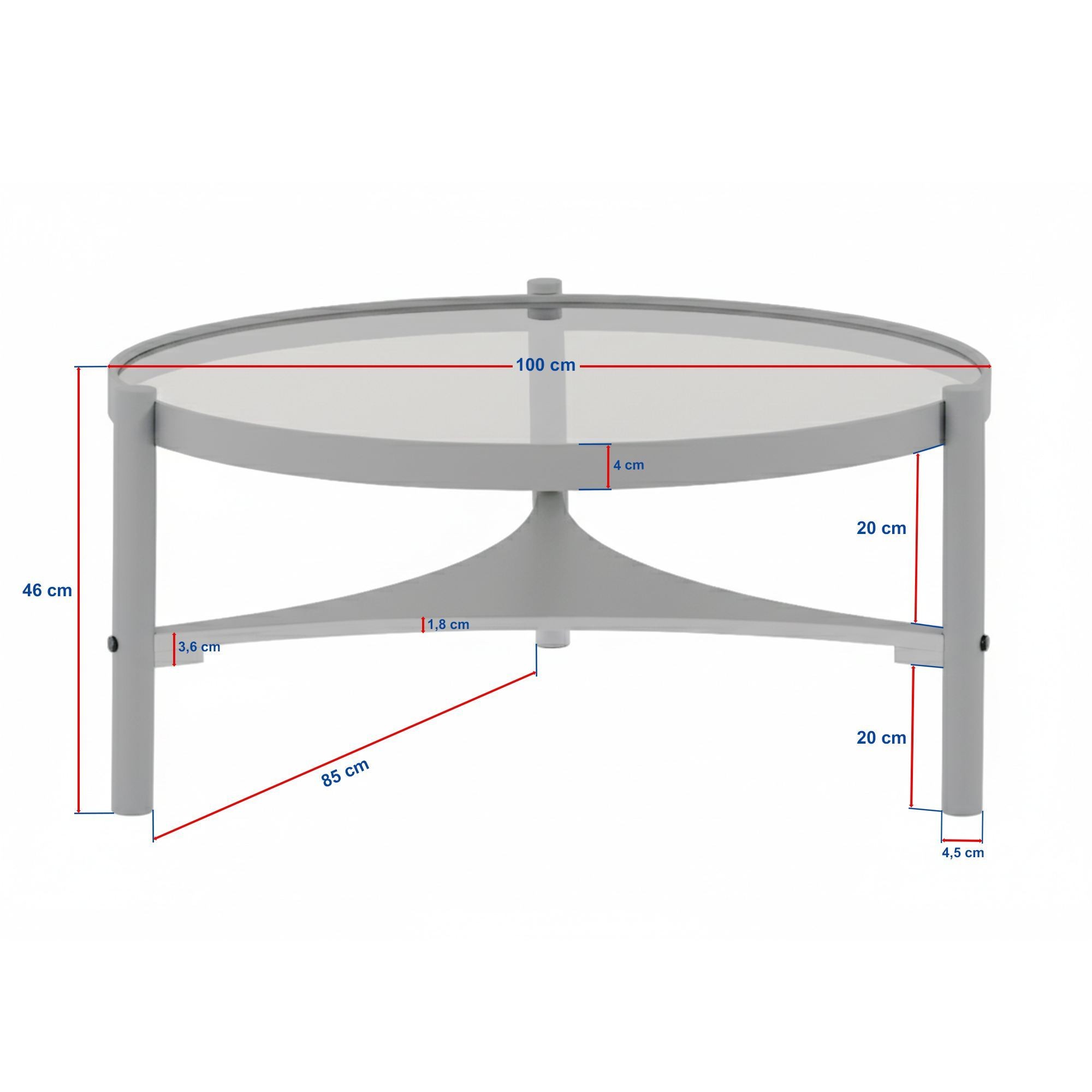 Masa de cafea Clover, 100 x 46 x 100 cm, lemn, design compact, stejar — imaginea 3