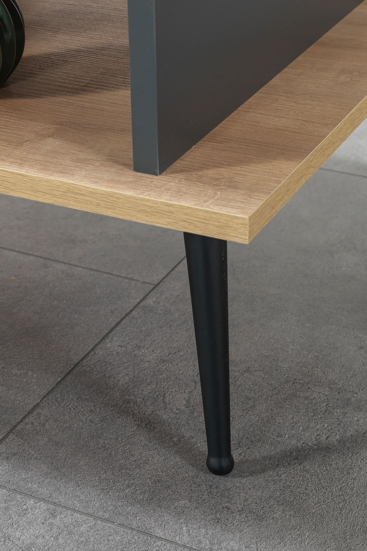 Masa de cafea Şile 2009, 100 x 40 x 56 cm, stejar safir antracit, PAL melaminat, design compact — imaginea 3