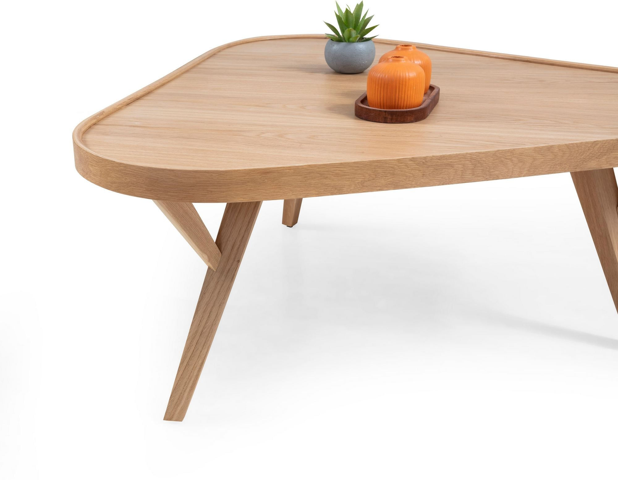 Masa de cafea Alba 95, 95 x 44 x 95 cm, stejar, MDF, design compact — imaginea 2