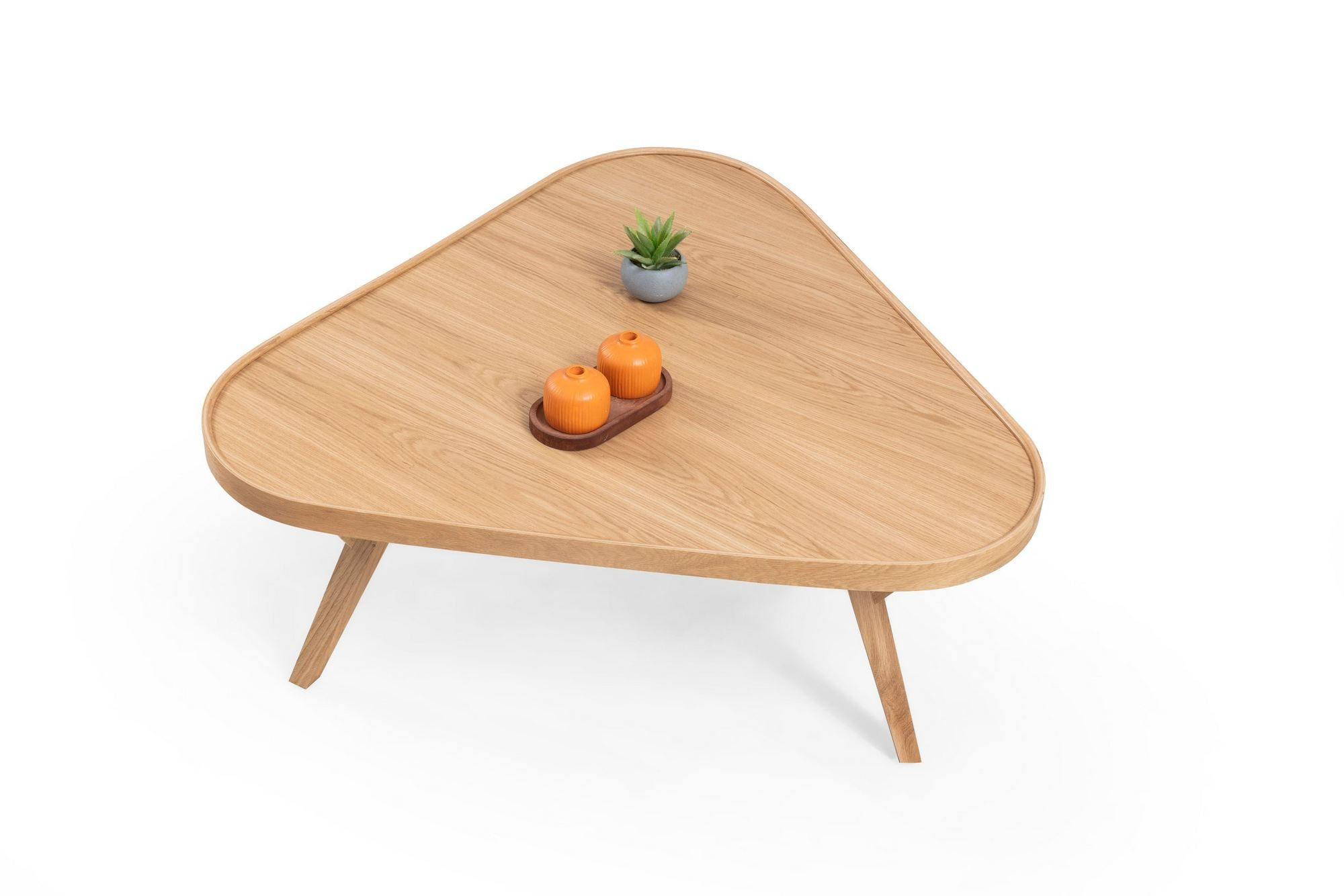 Masa de cafea Alba 95, 95 x 44 x 95 cm, stejar, MDF, design compact — imaginea 3