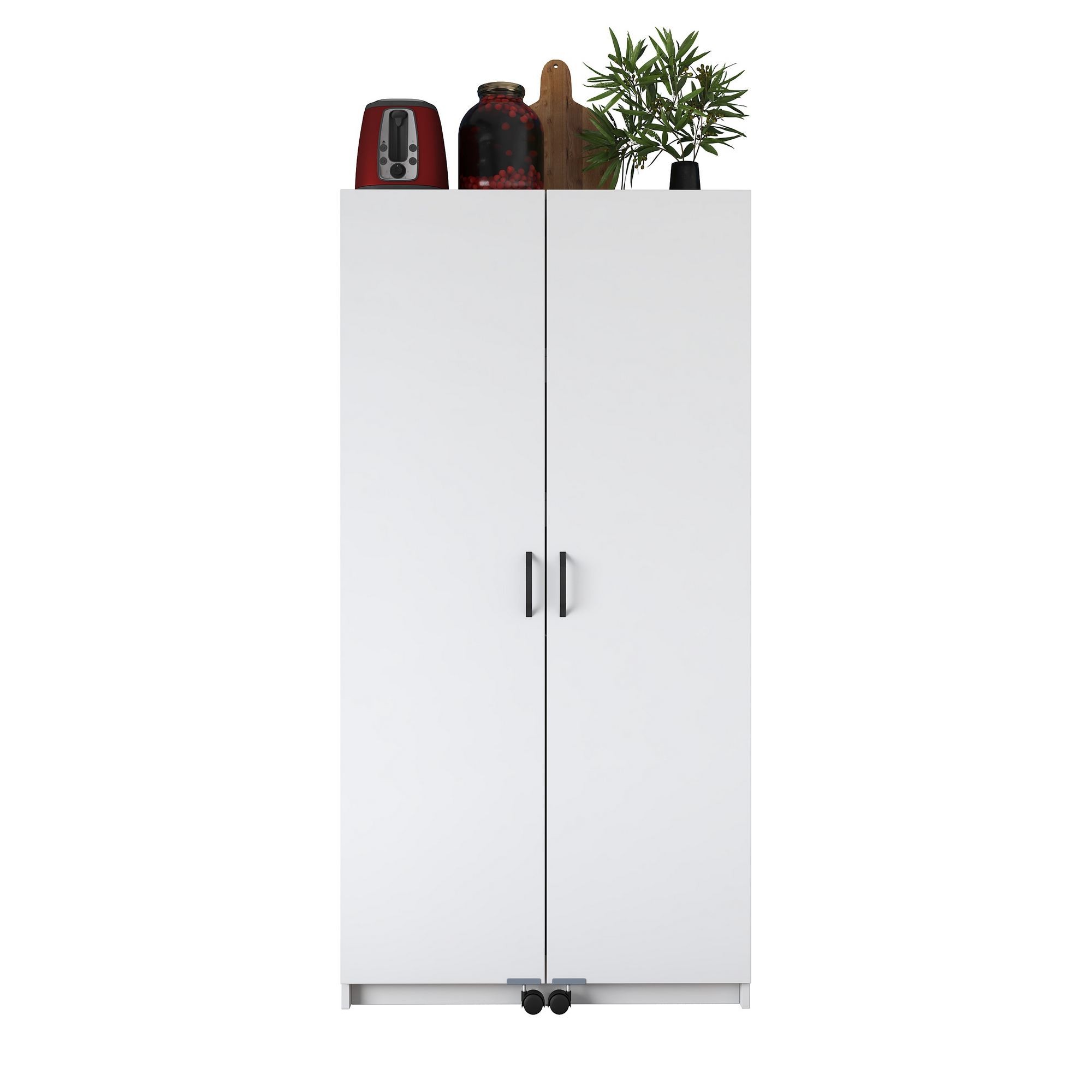 Dulap JE103, 90 x 180 x 42 cm, alb, PAL, spatiu de depozitare, fixare pe perete — imaginea 4