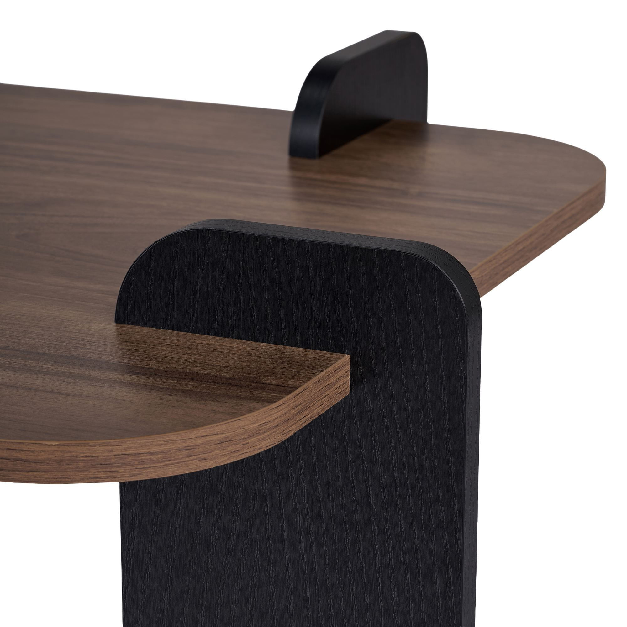Masa de cafea Renard, 147 x 35 x 87 cm, nuc lemn negru, PAL melaminat, design compact, nuc / wood negru — imaginea 4