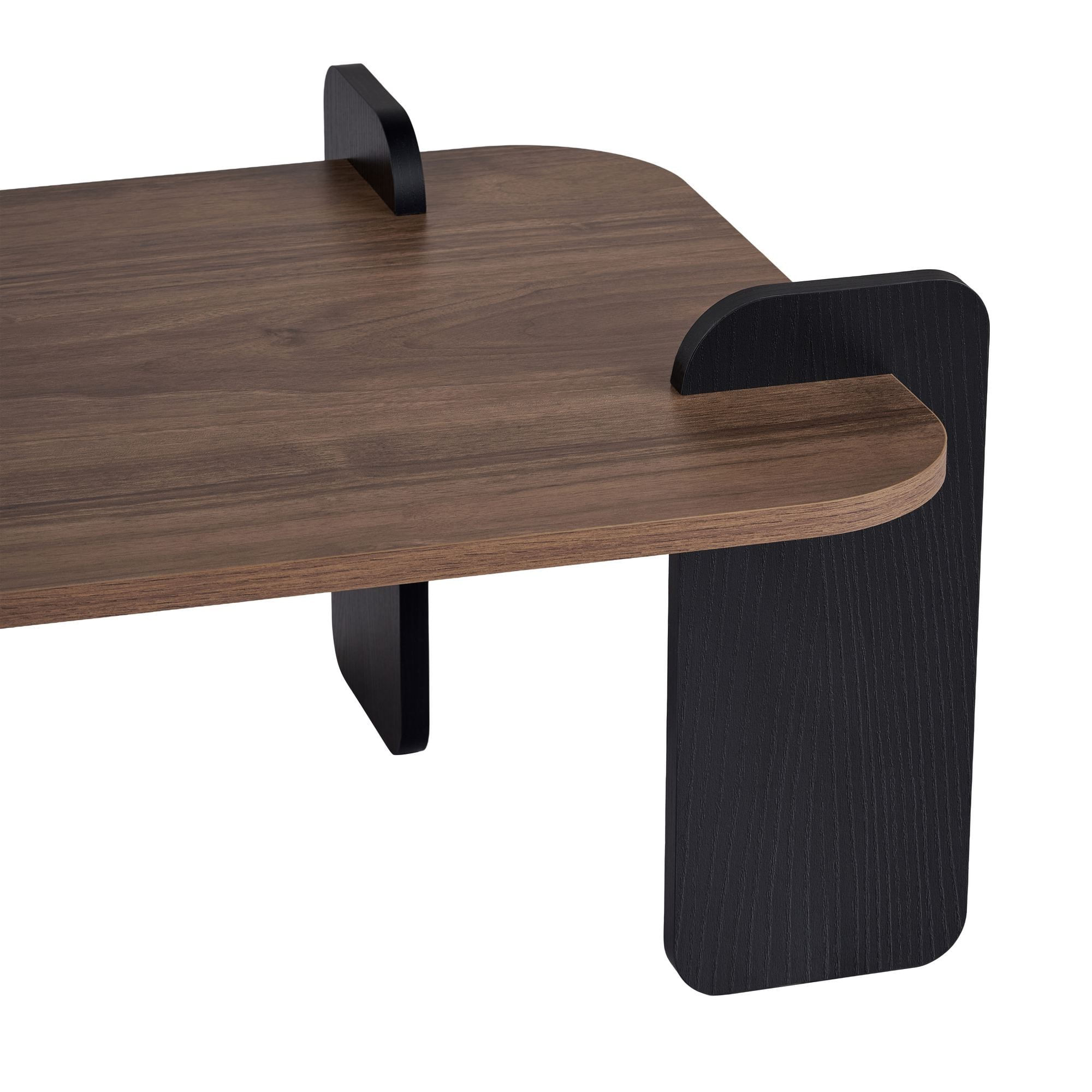Masa de cafea Renard, 147 x 35 x 87 cm, nuc lemn negru, PAL melaminat, design compact, nuc / wood negru — imaginea 5