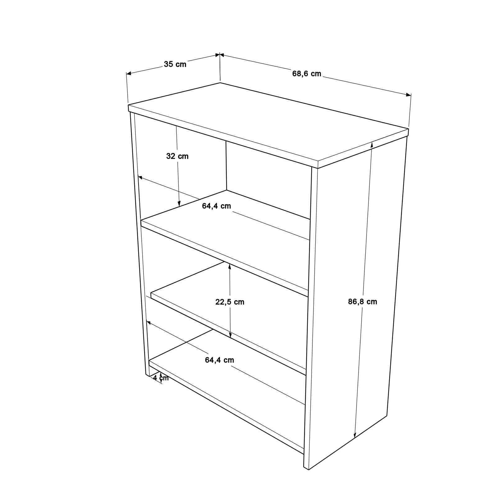 Dulap Vrn1-Sw, 68,6 x 86,8 x 35 cm, natural alb, PAL melaminat — imaginea 5