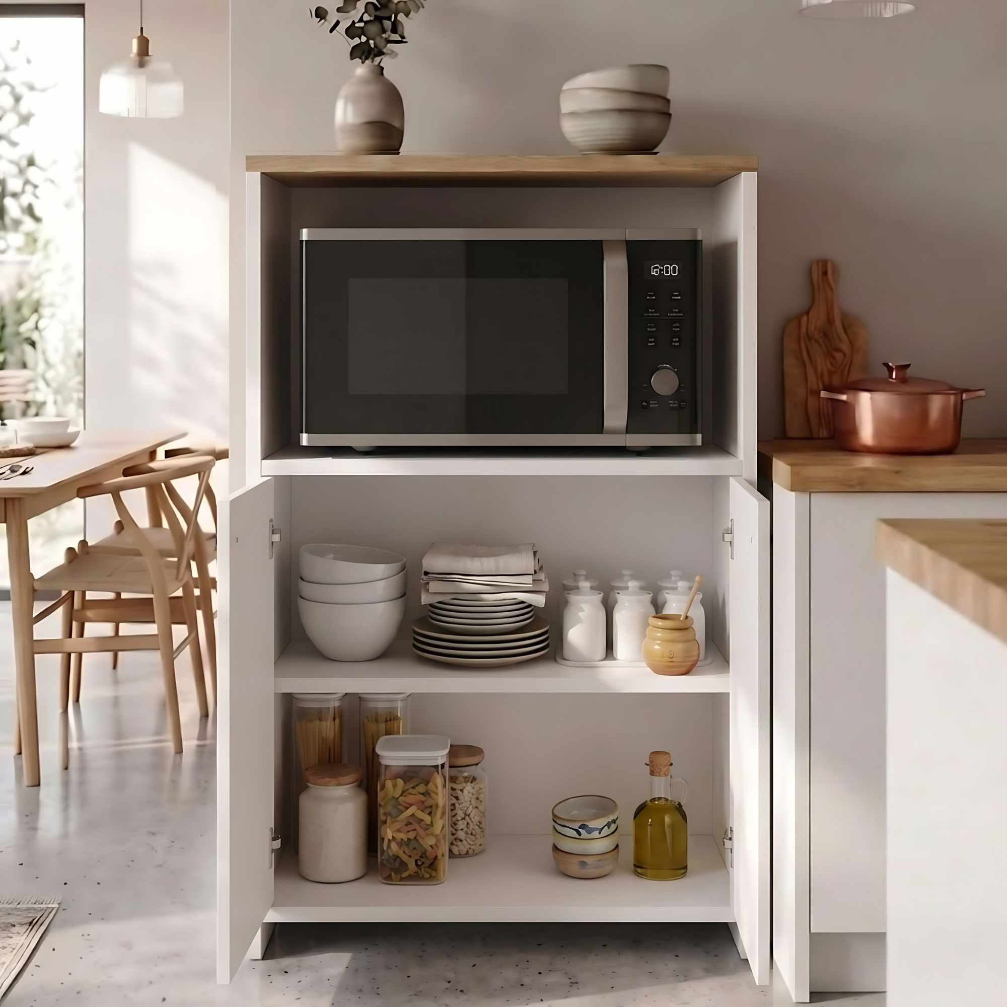 Dulap Vrn1-Sw, 68,6 x 86,8 x 35 cm, natural alb, PAL melaminat — imaginea 6