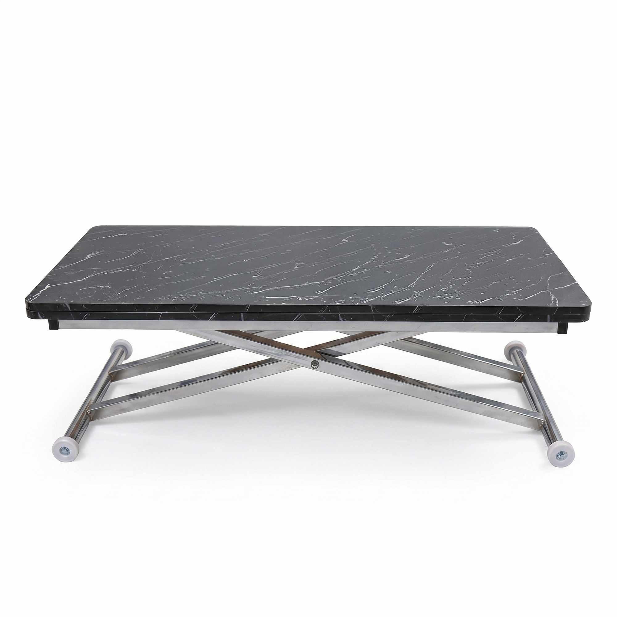 Masa de cafea Home Ext, negru marmura crom, MDF, capacitate 125 kg, negru marble / crom — imaginea 3